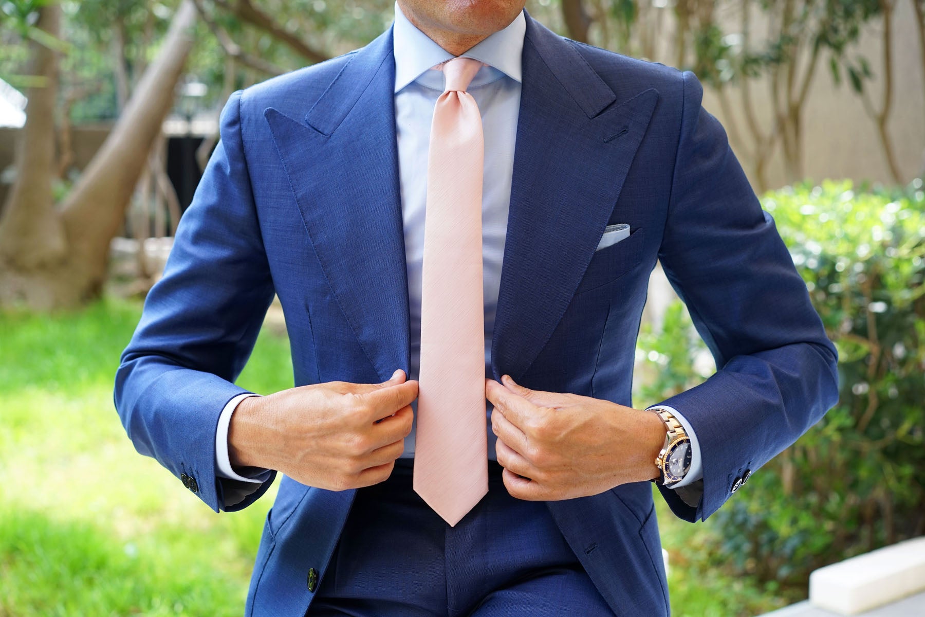 Peach Grain Skinny Tie