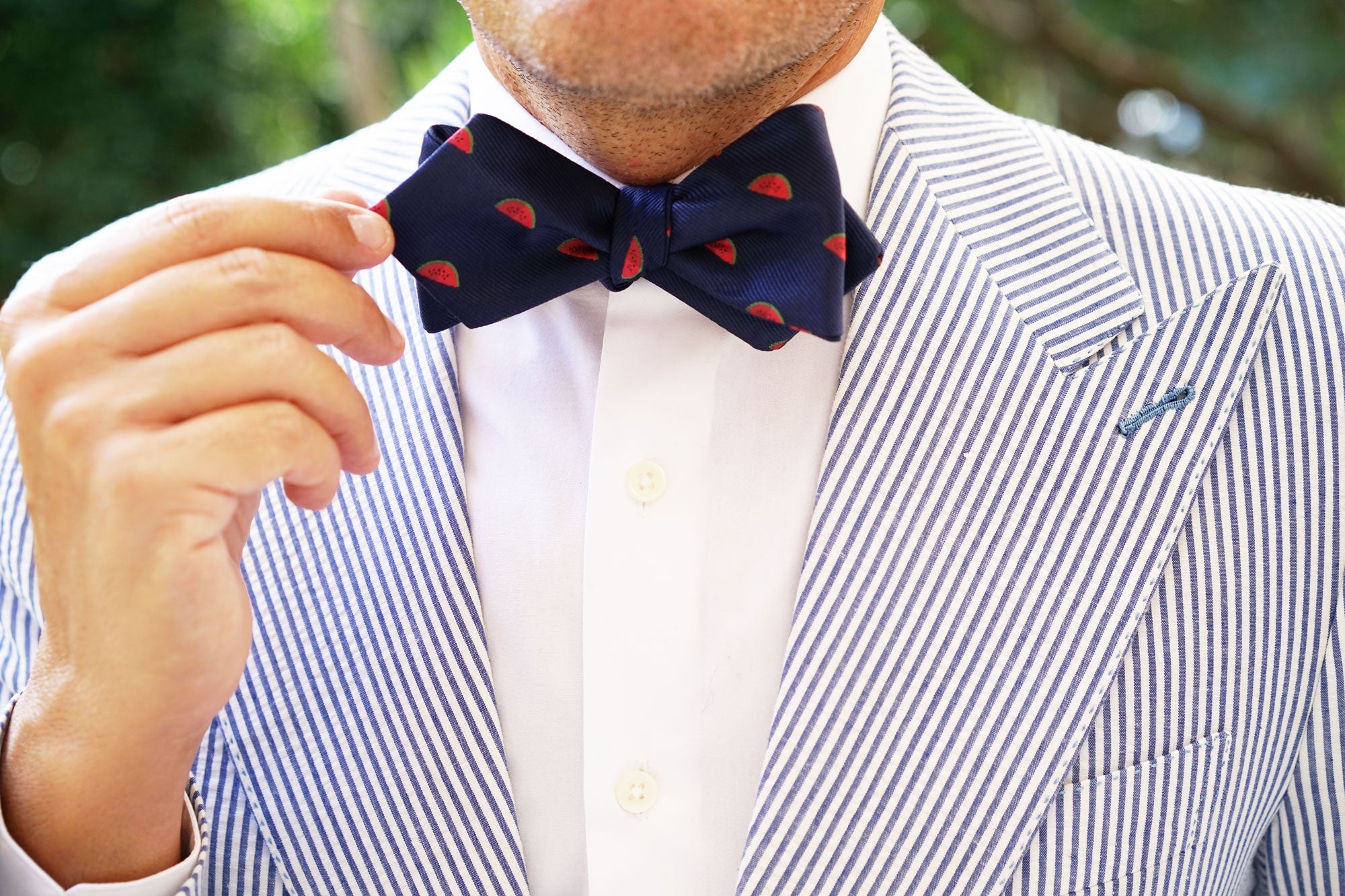 Watermelon Diamond Self Bow Tie