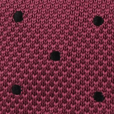 Rose Pink with Black Polkadots Knitted Tie