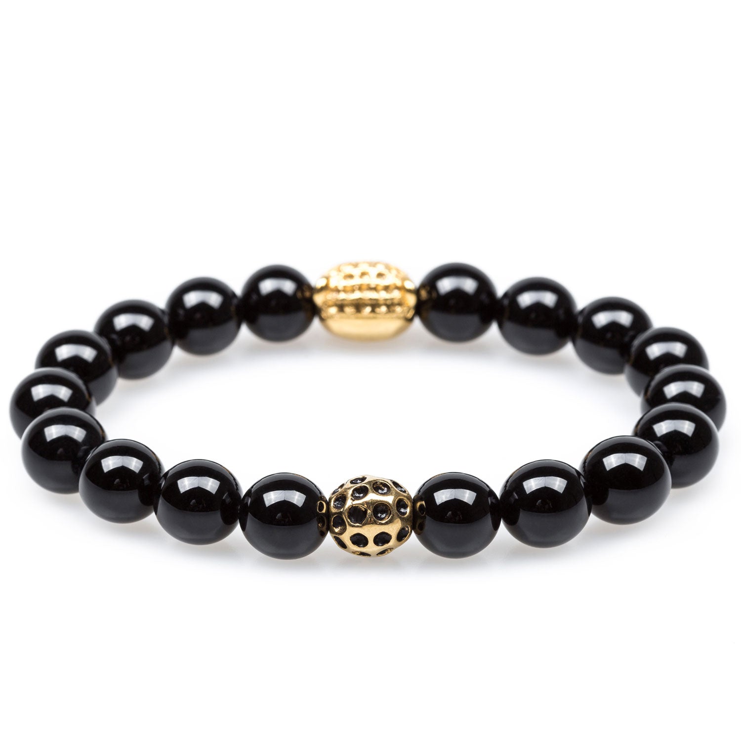 Black Smoke Onyx Gold Panther Bracelet