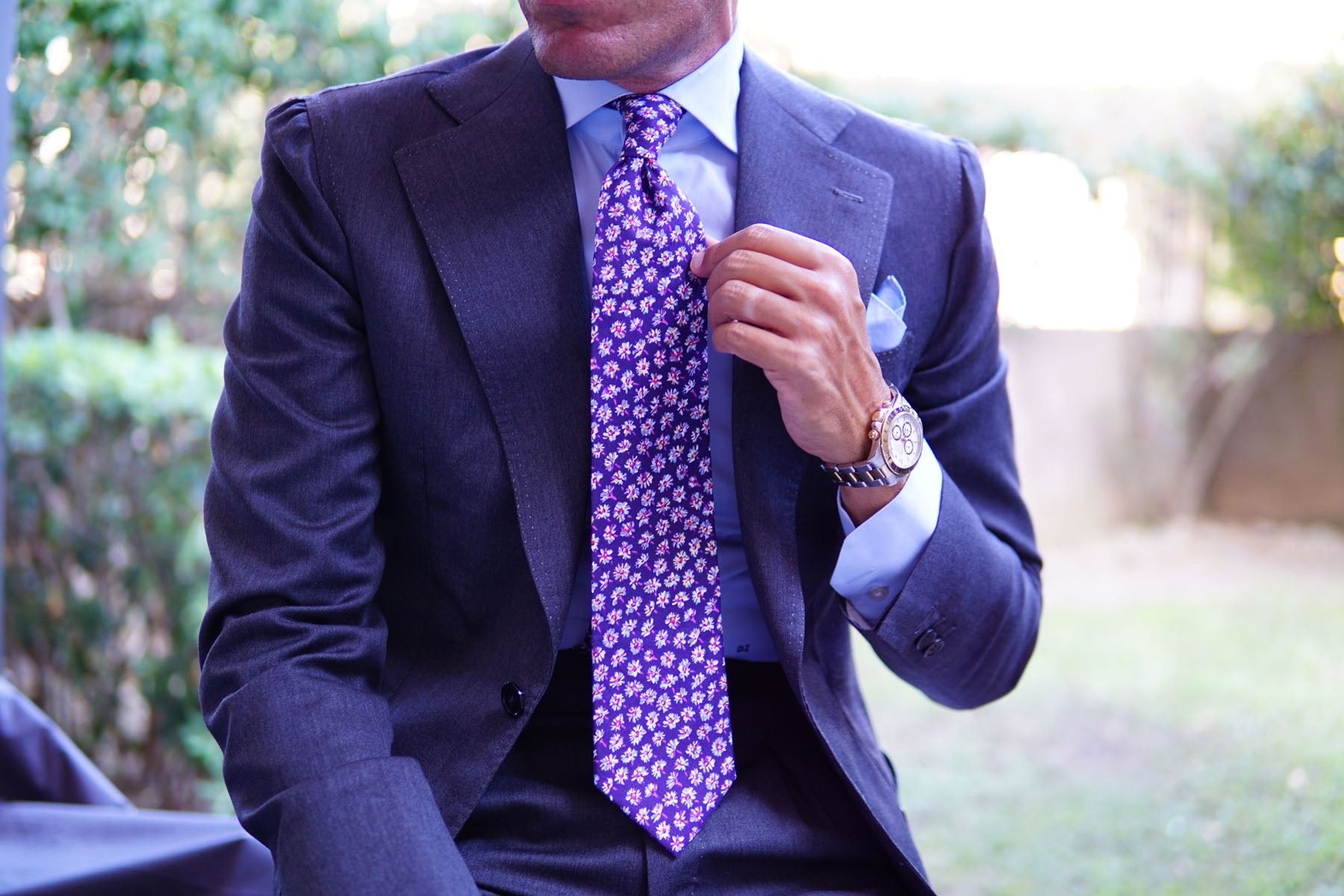 Culiacán Purple Floral Necktie