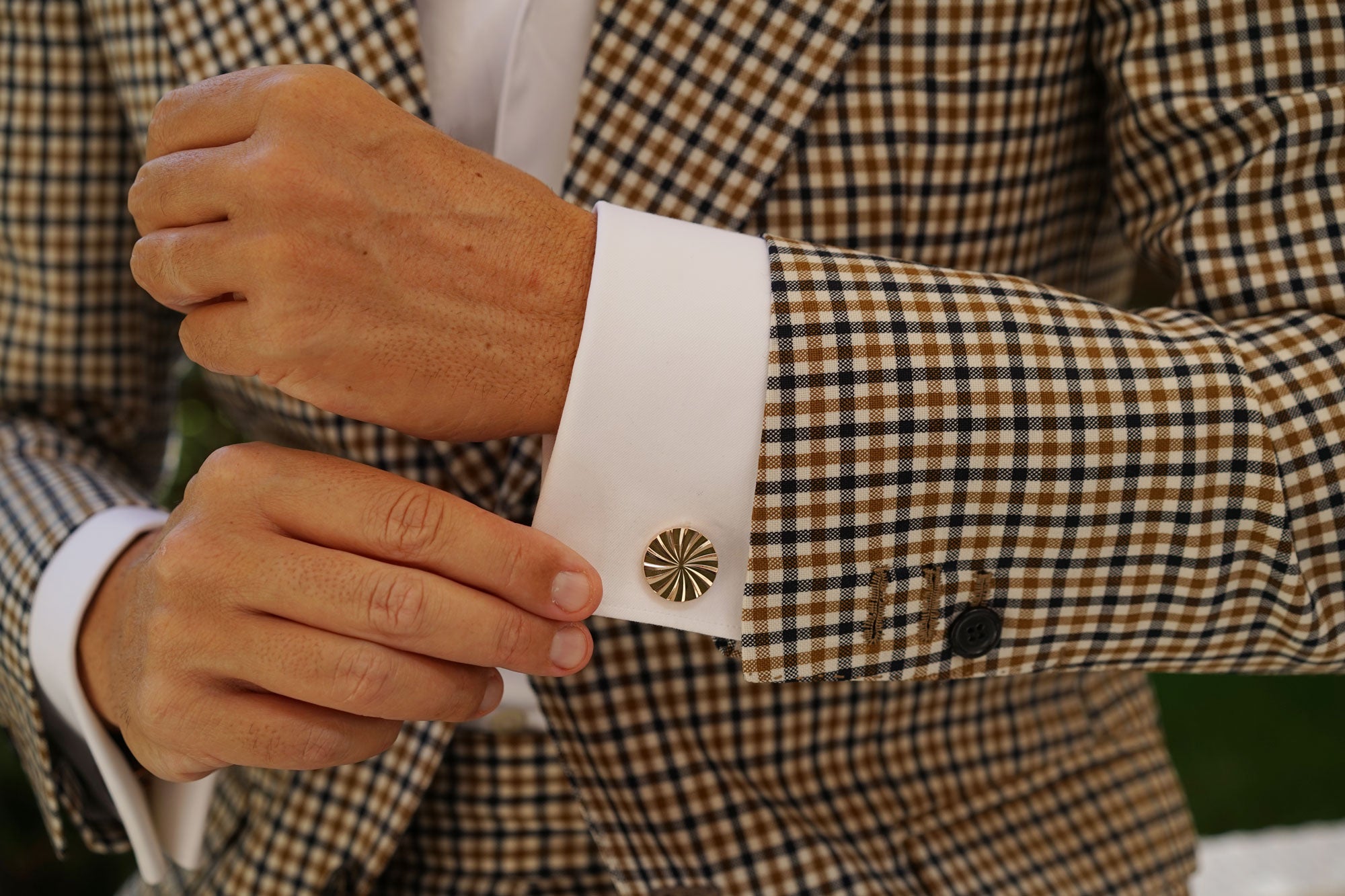 Rose Gold Circle Cufflinks