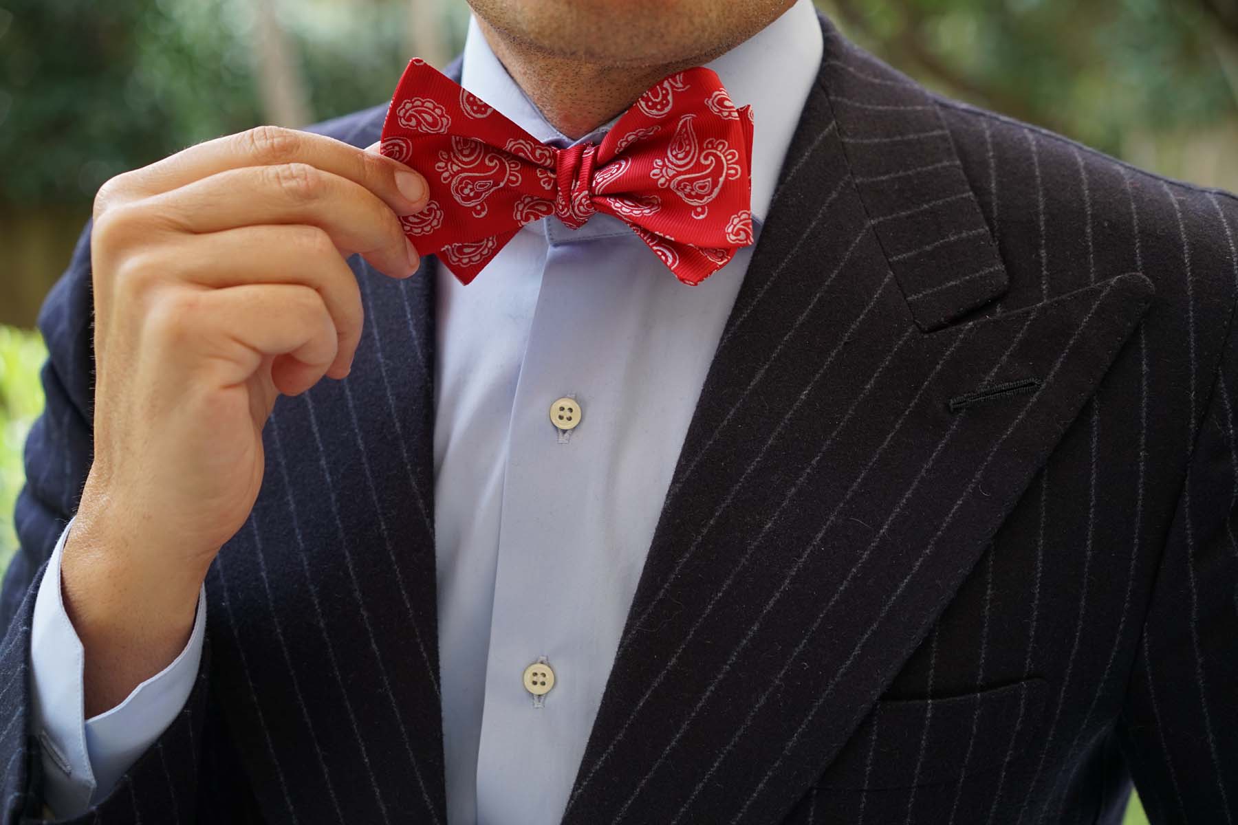 Paisley Red Self Tie Bow Tie