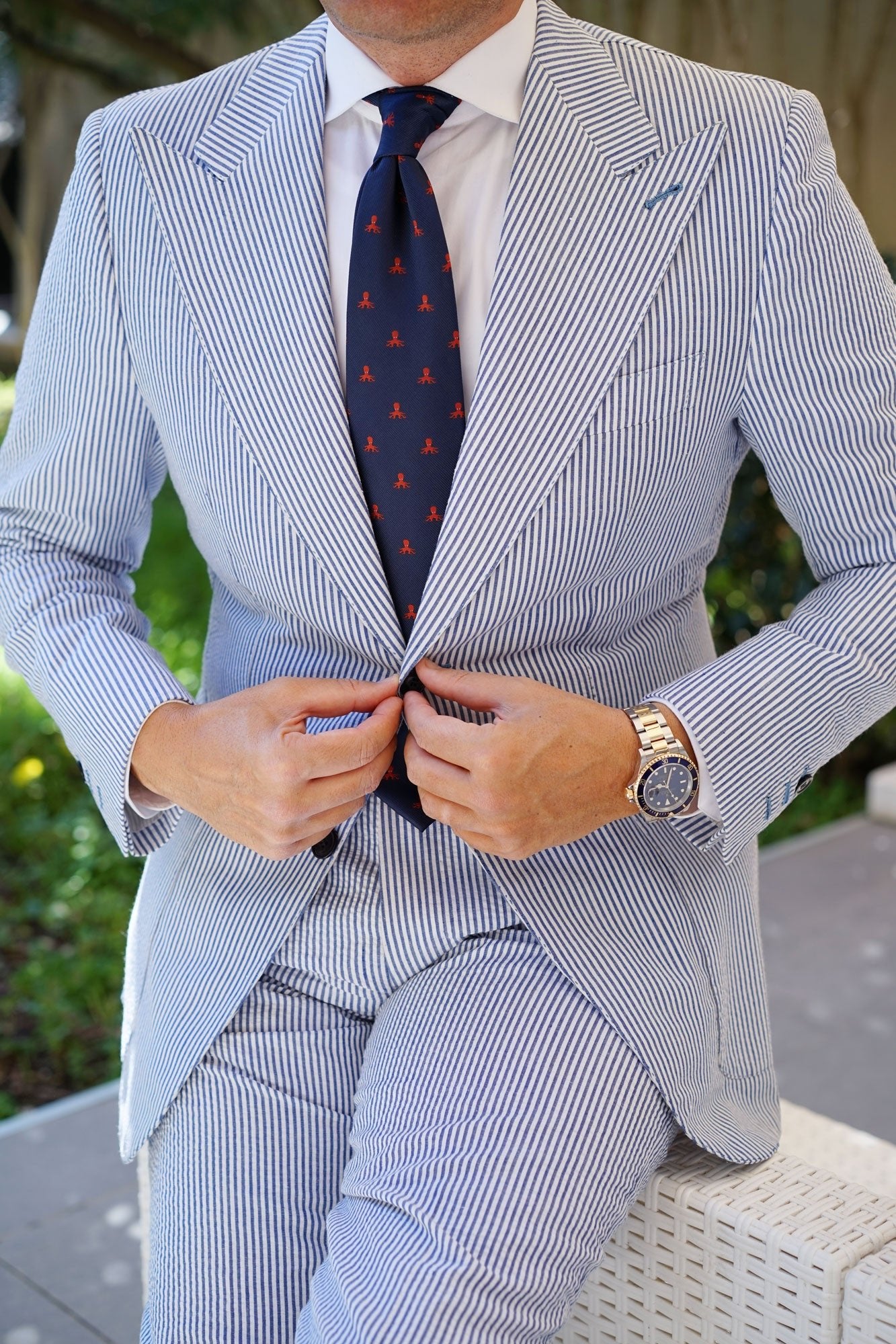 Caribbean Coral Octopus Tie