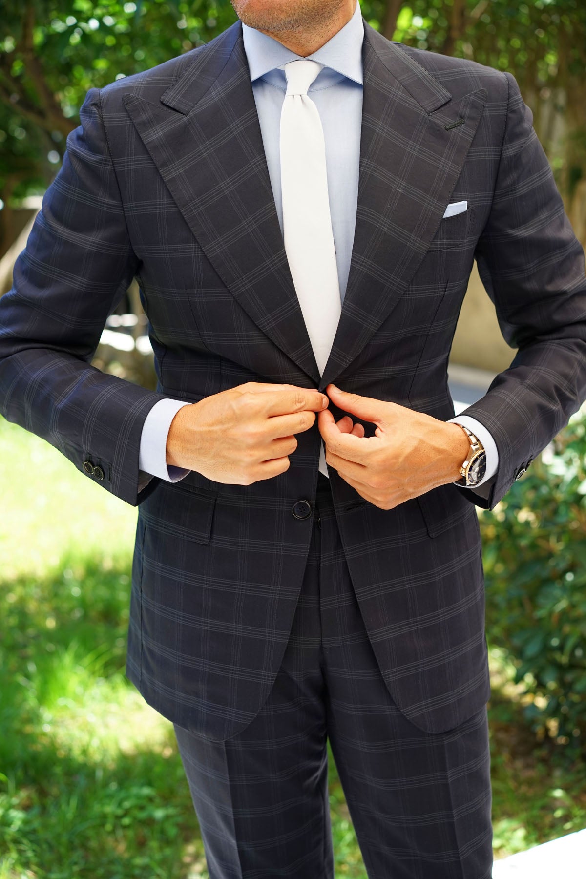 White Velvet Skinny Tie