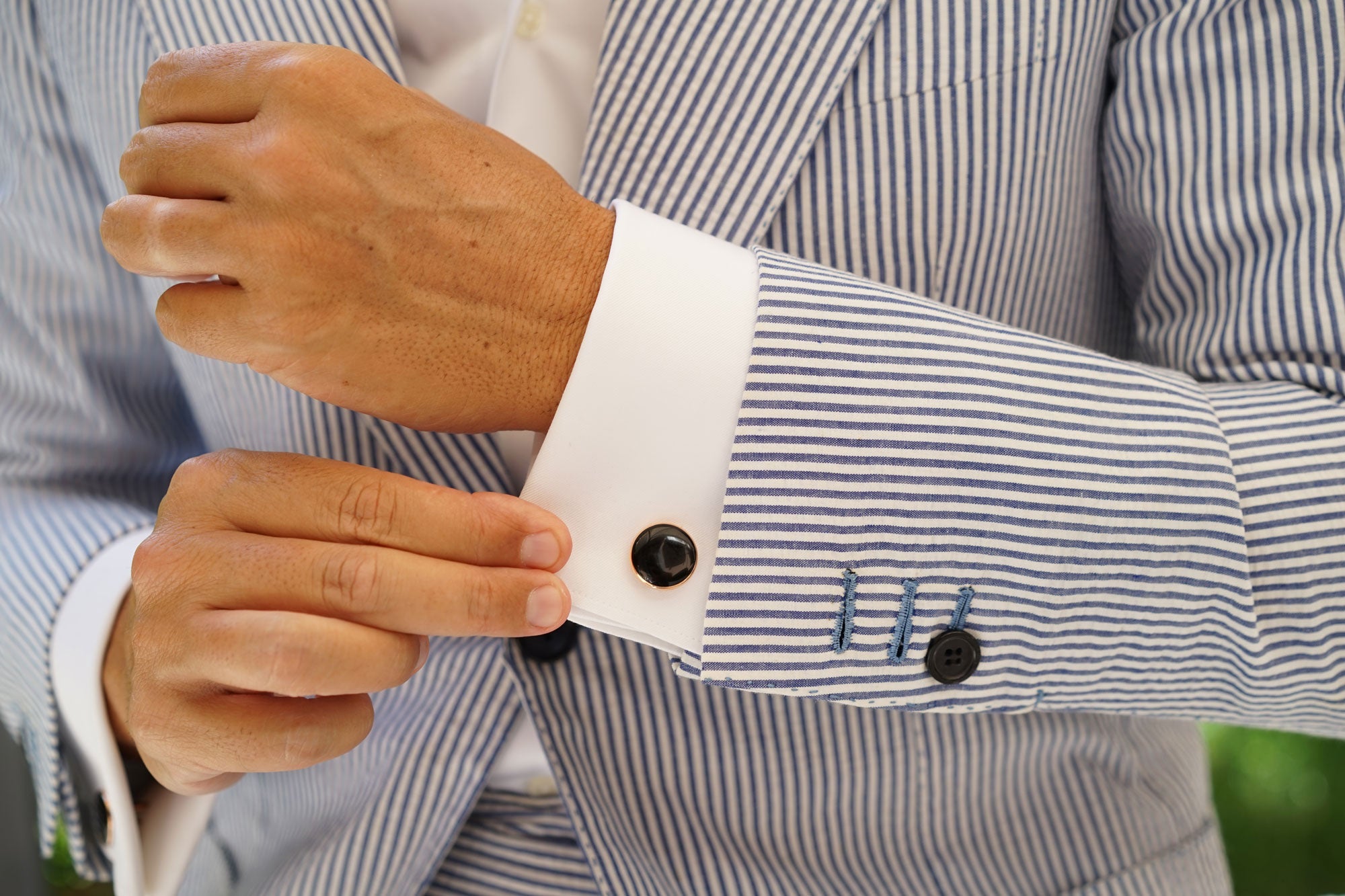 Rehnquist Black and Rose Gold Cufflinks