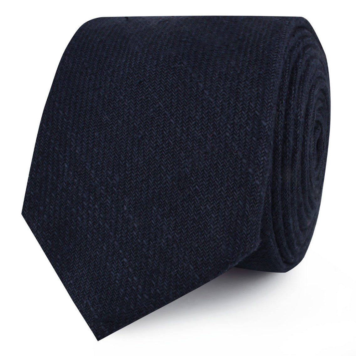 Midnight Blue-Black Linen Skinny Tie