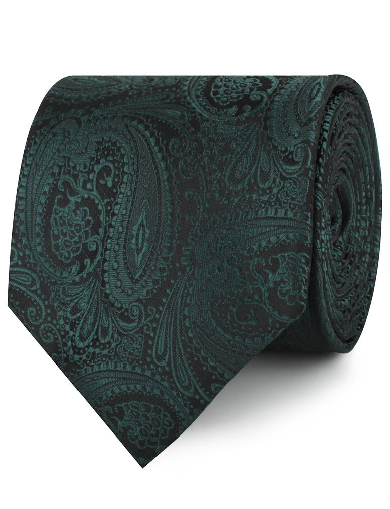 Emerald Green Paisley Necktie