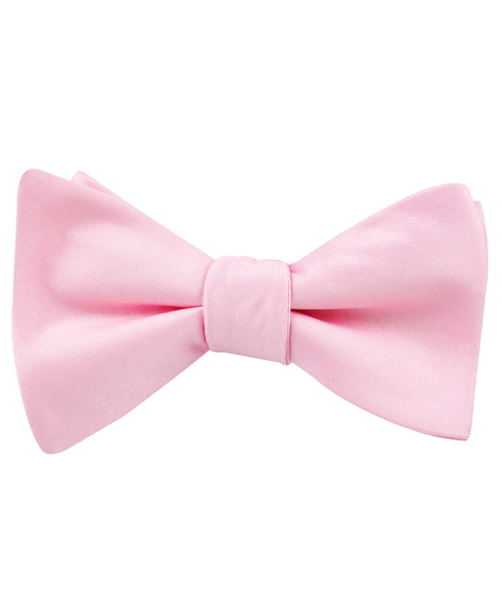 Tickled Pink Satin Self Bow Tie