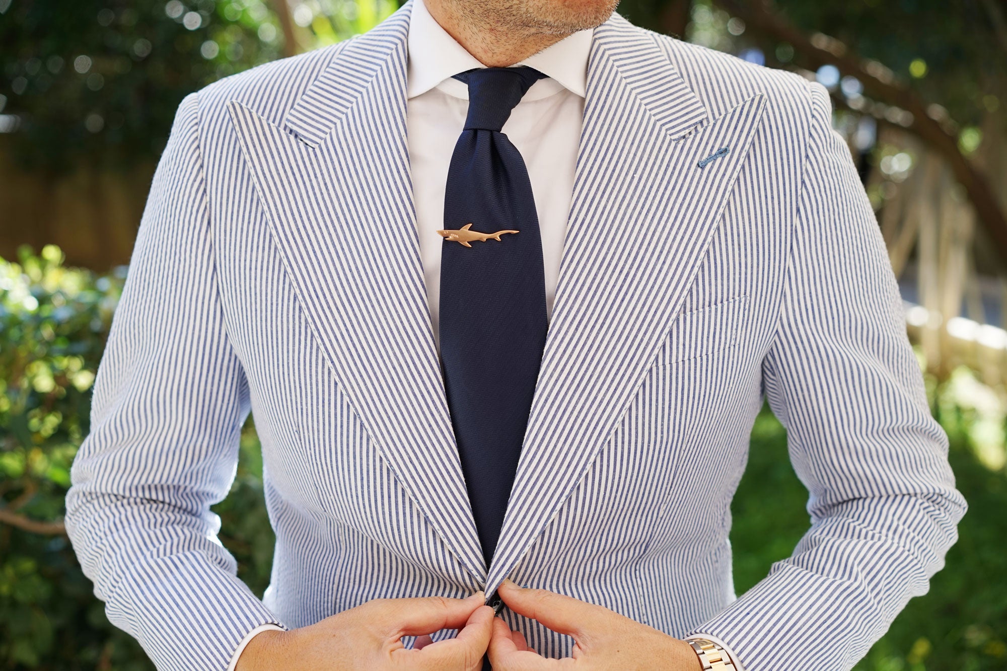 Rose Gold Shark Tie Bar