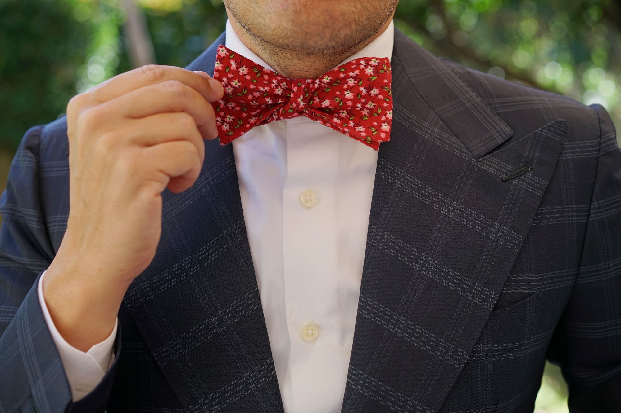 Cano Cristales Scarlet Floral Self Bow Tie