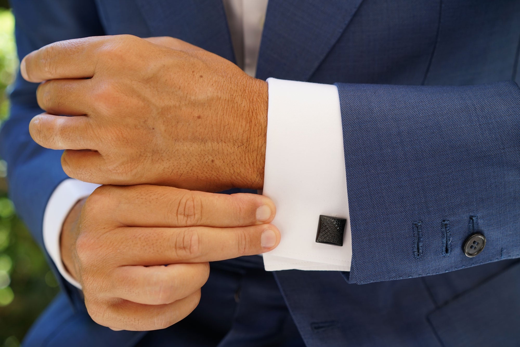 Isle of Man Black Square Cufflinks