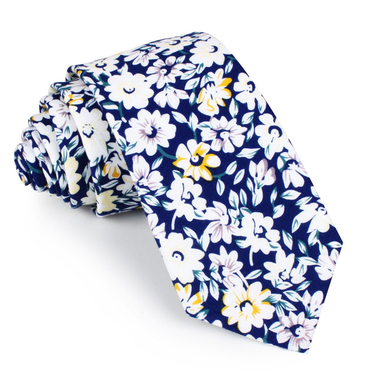 Puerto Rico White Flower Skinny Tie