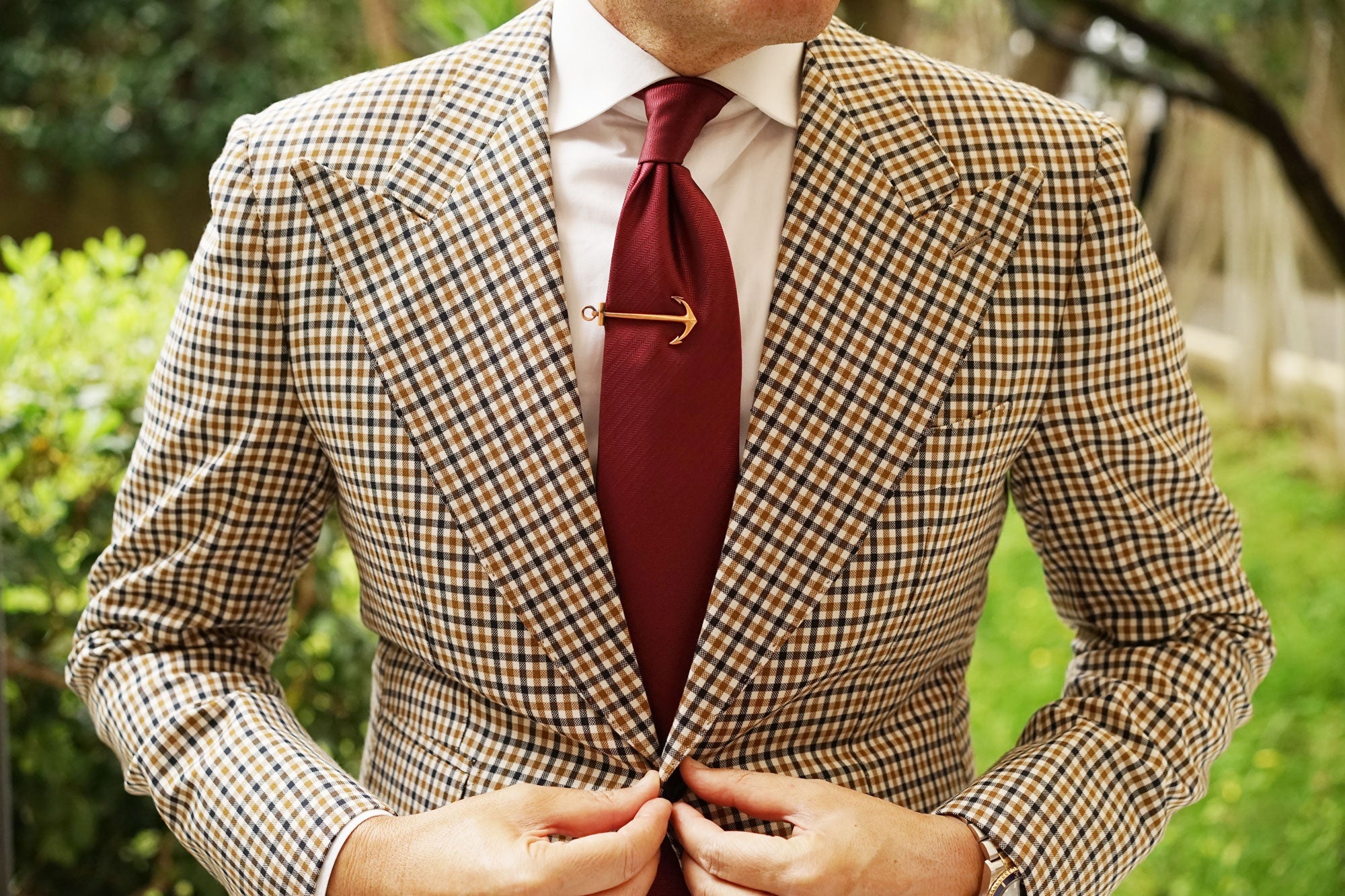 Antique Red Anchor Tie Bar