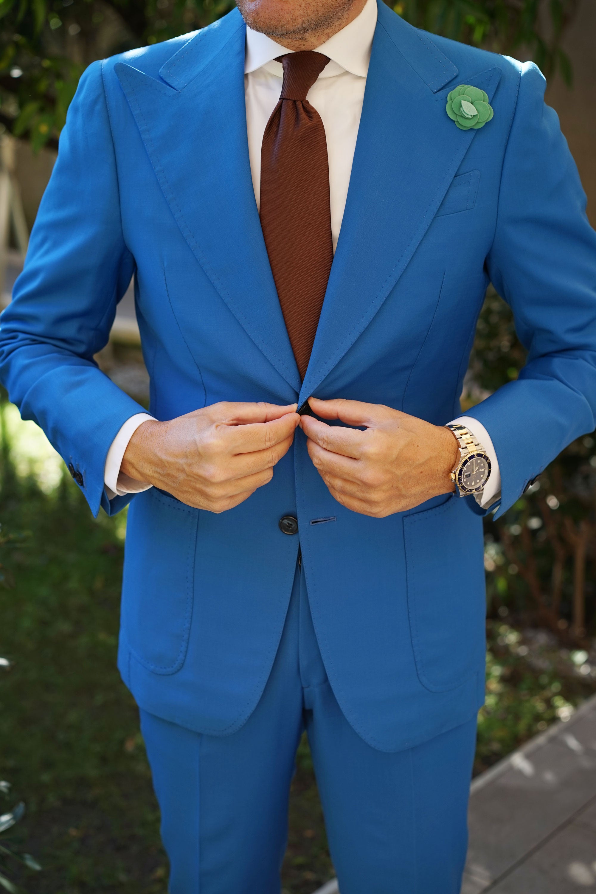 Mint Green Velvet Lapel Flower