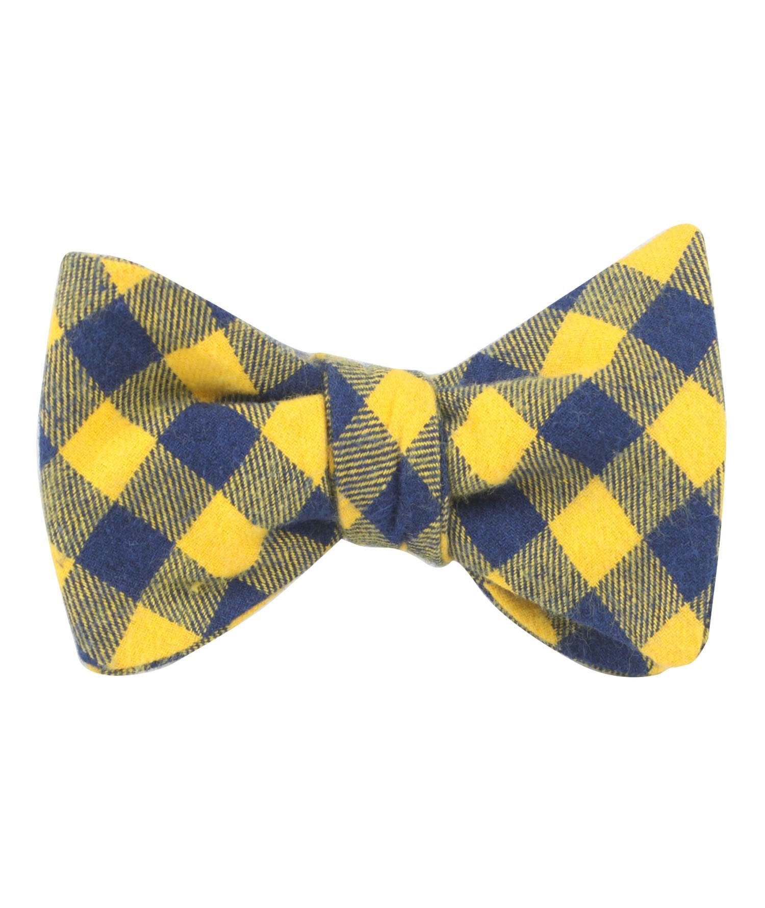 Bert Yellow Gingham Self Bow Tie