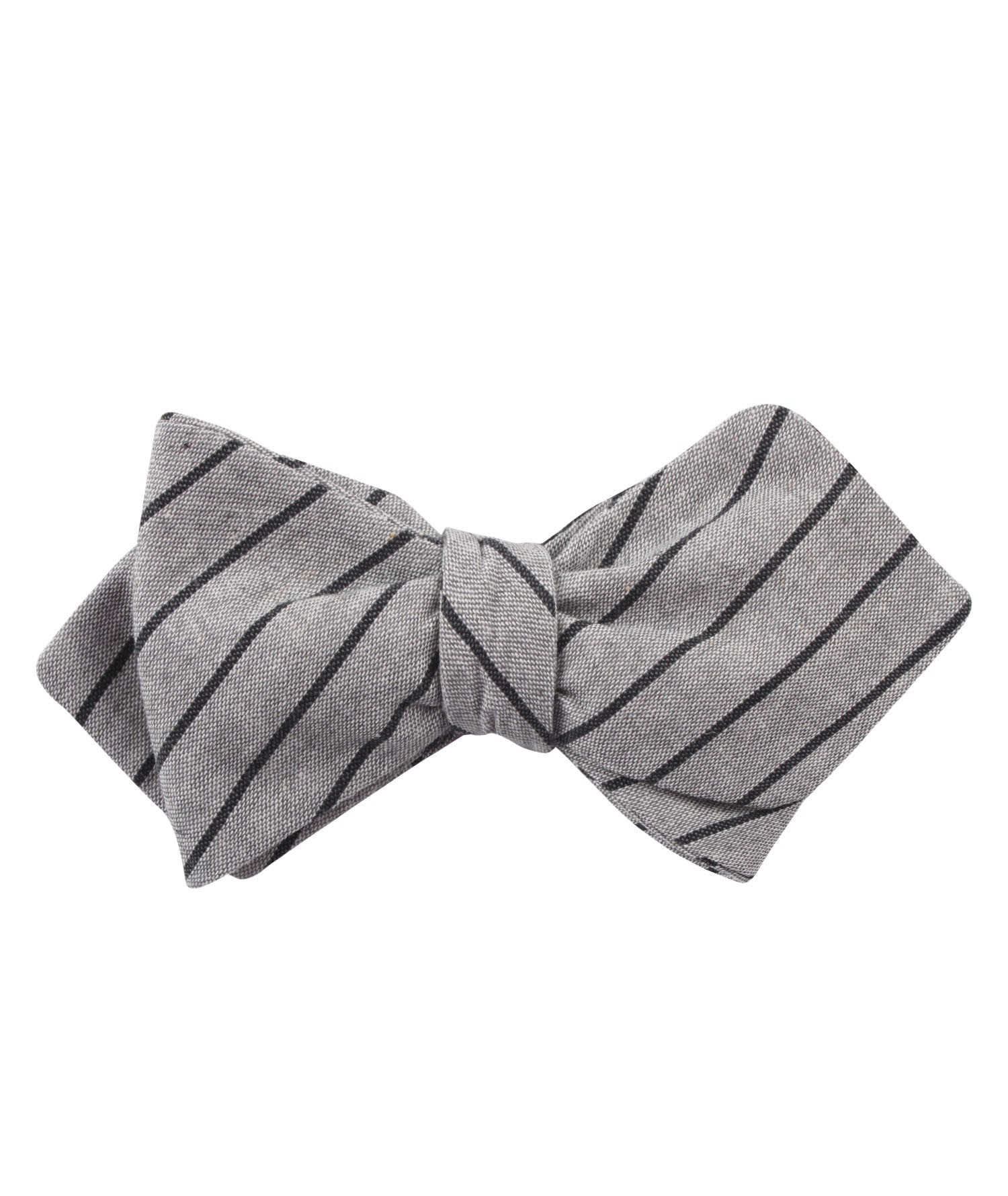 Ash Gray Pinstripe Diamond Self Bow Tie