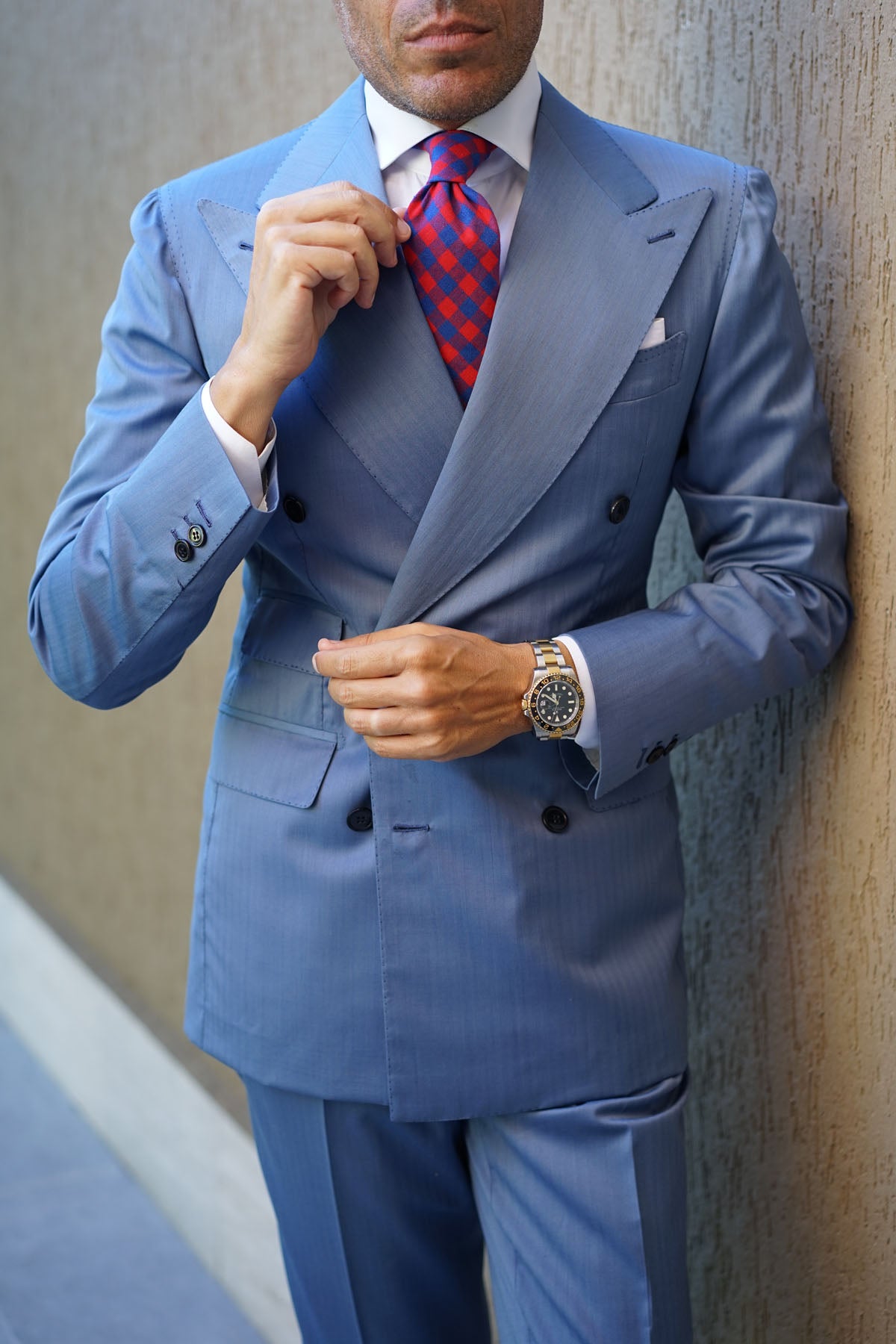 Blue & Red Gingham Tie