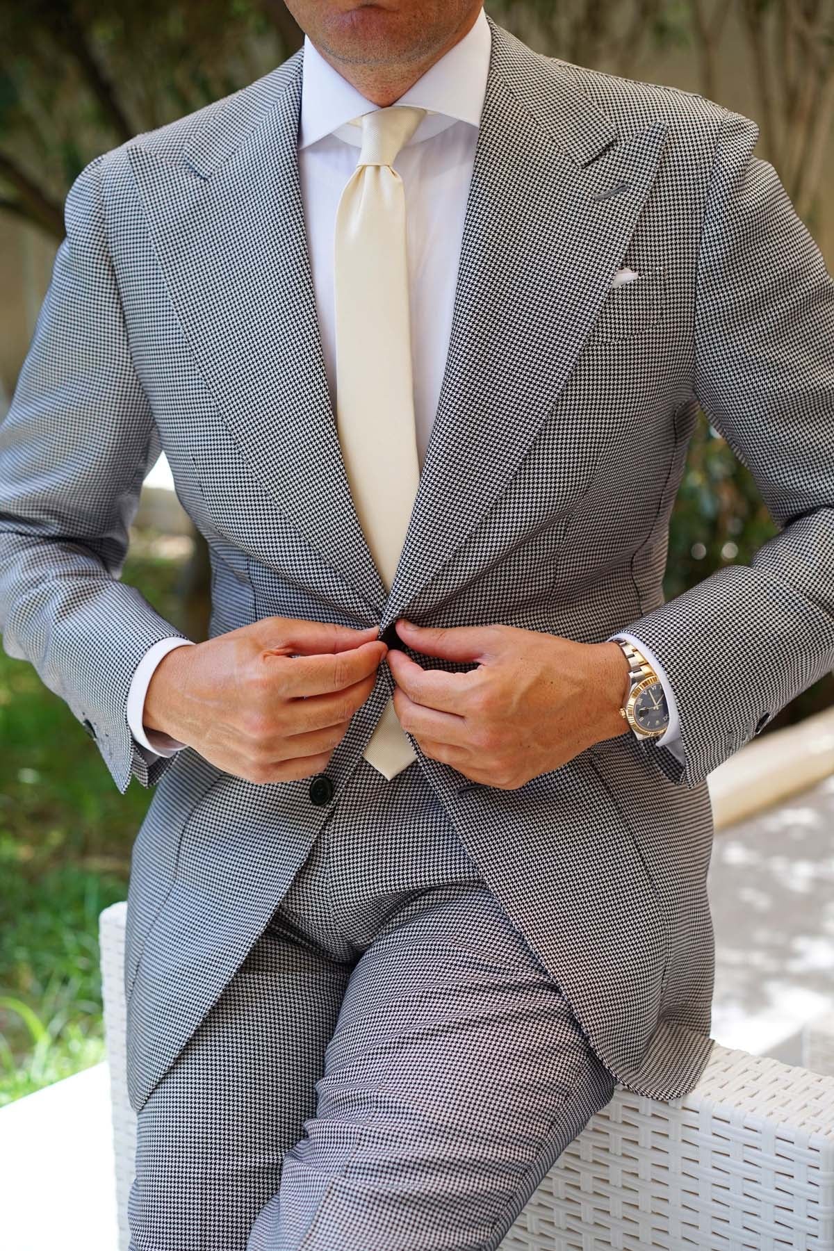 Champagne Twill Skinny Tie