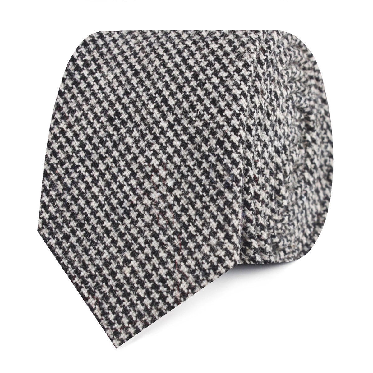 Sheepish Black Houndstooth Wool Skinny Tie