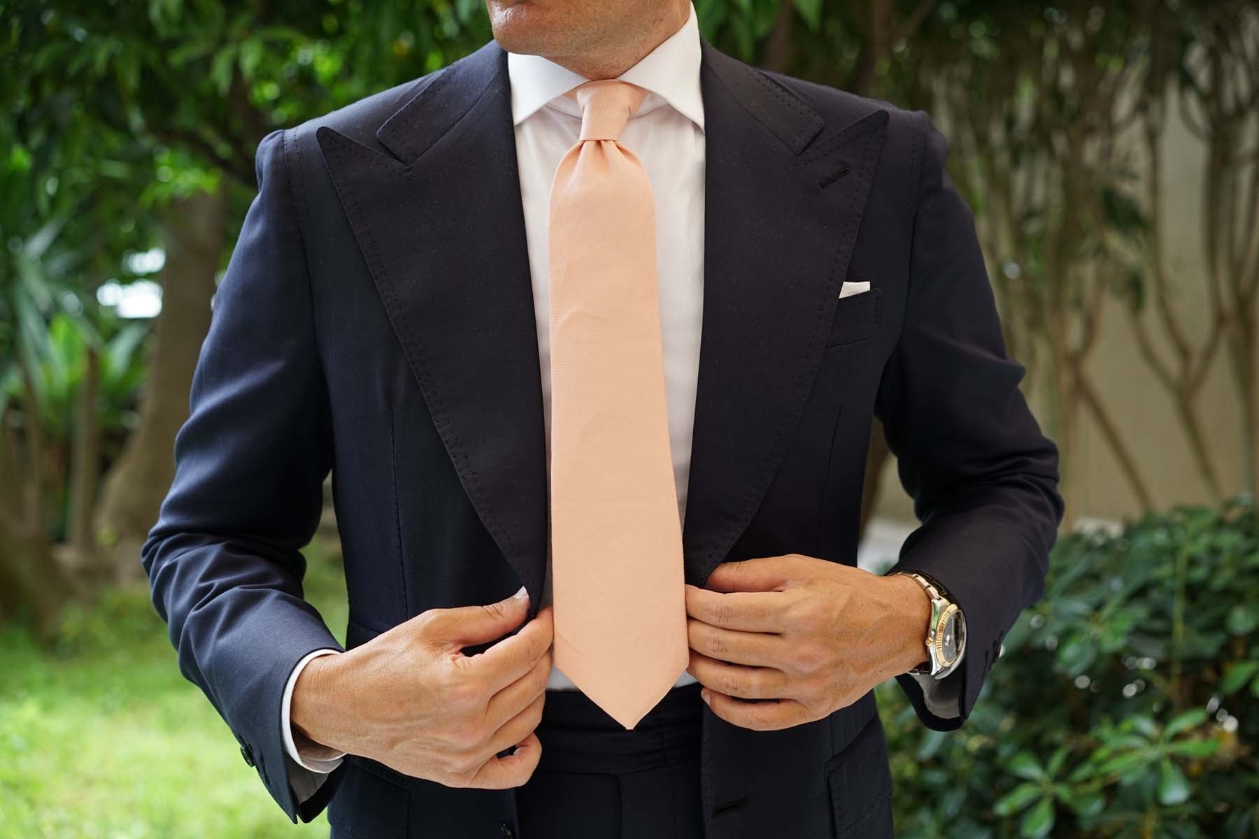 Blush Beige Linen Necktie