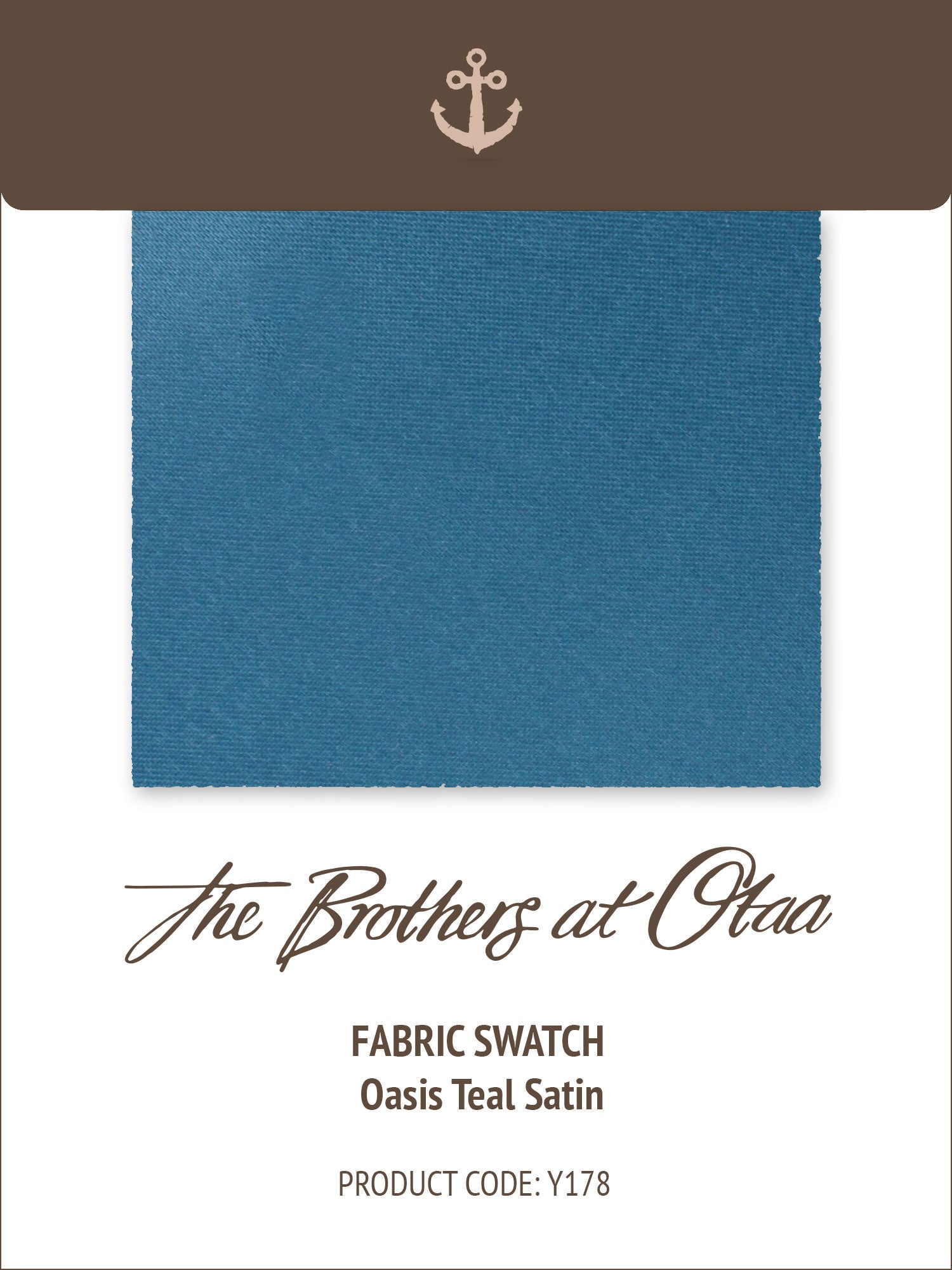 Fabric Swatch (Y178) - Oasis Teal Satin