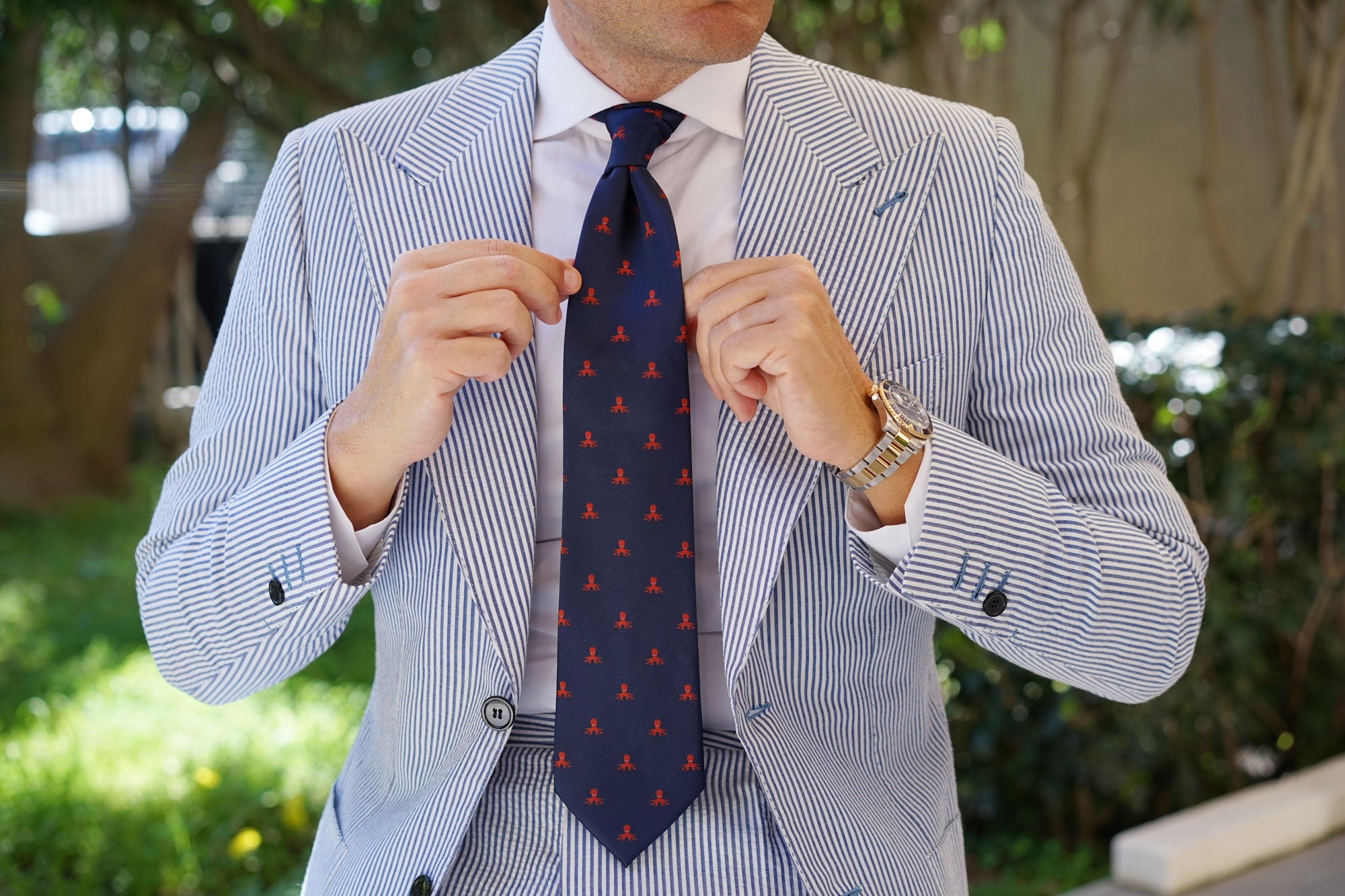 Caribbean Coral Octopus Tie