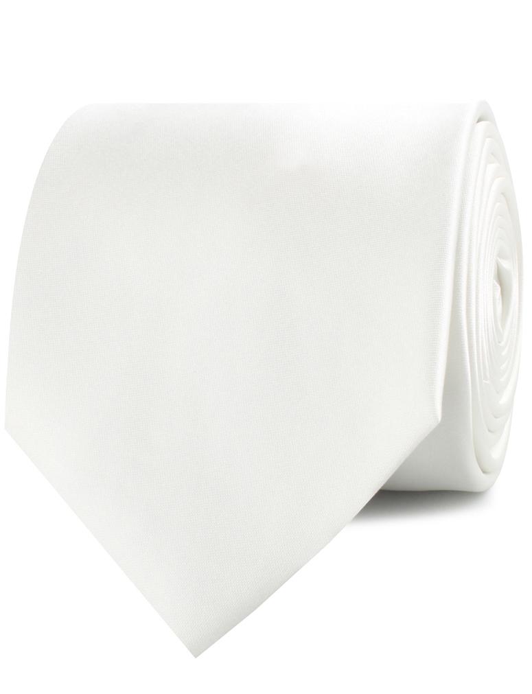 Ivory Crisp Satin Necktie