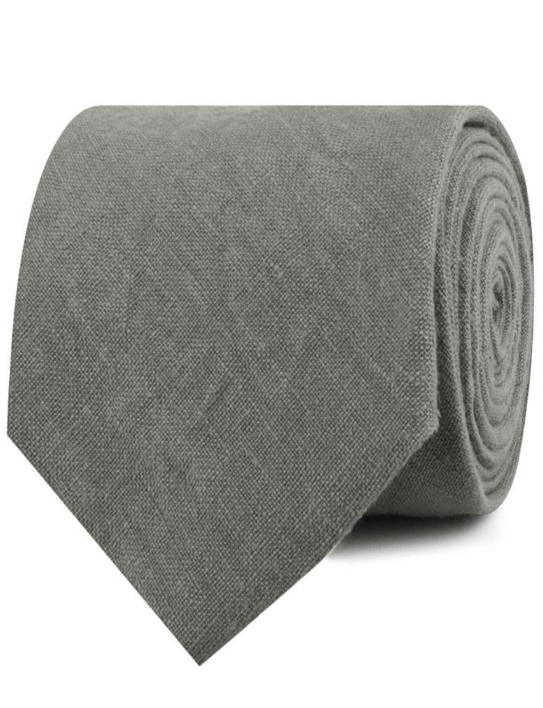 Mercury Charcoal Linen Necktie