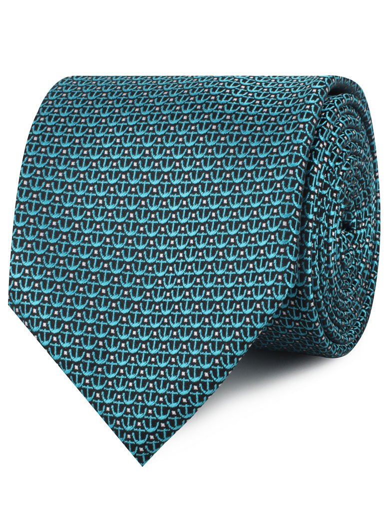 Seychelles Teal Anchor Necktie