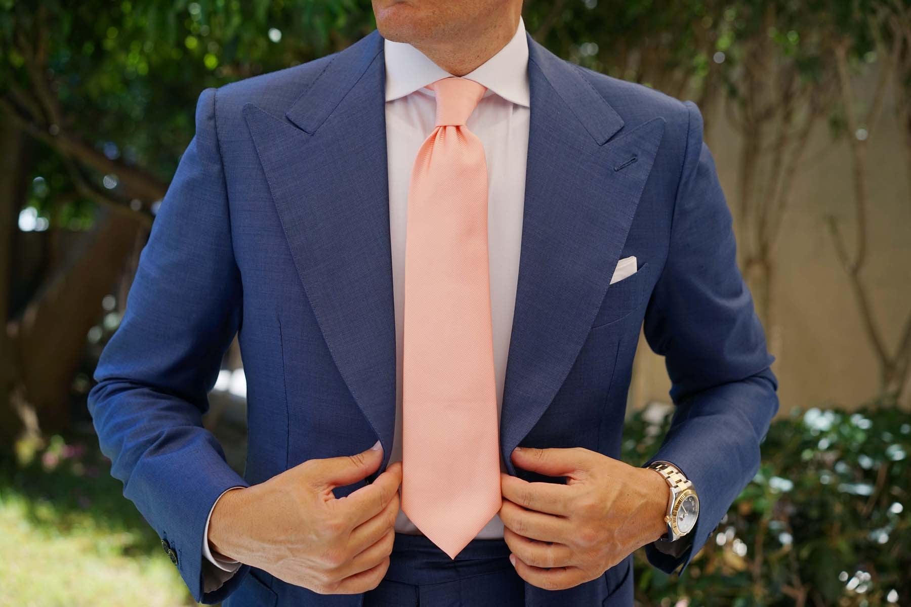 Salmon Frosty Pink Twill Necktie