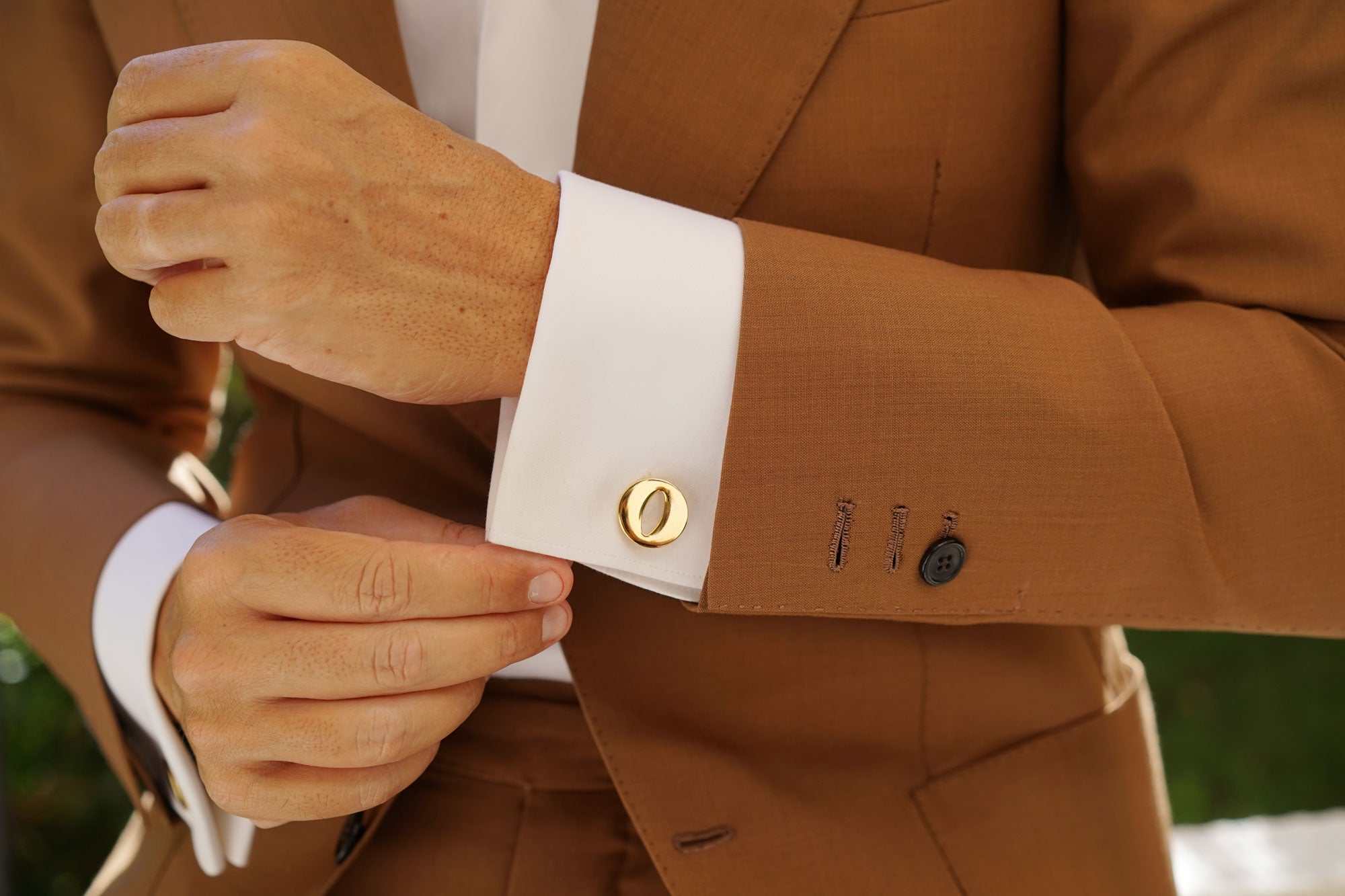 Letter O Gold Cufflinks