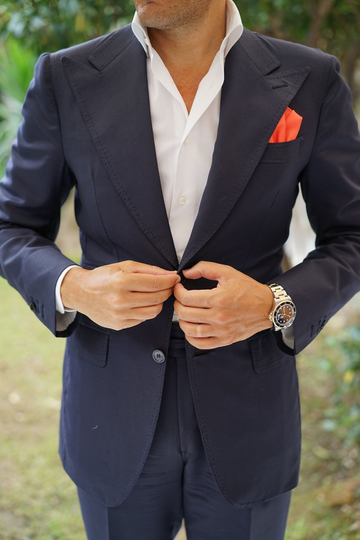 Coral Pink Cotton Pocket Square