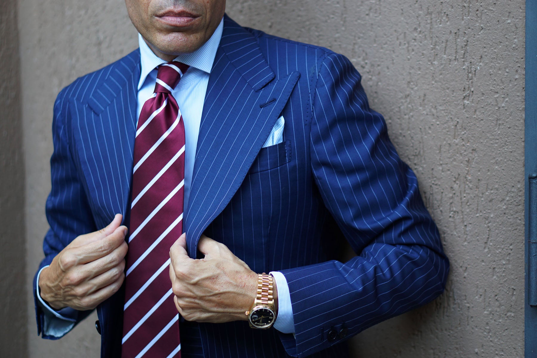 Royal Burgundy Striped Necktie