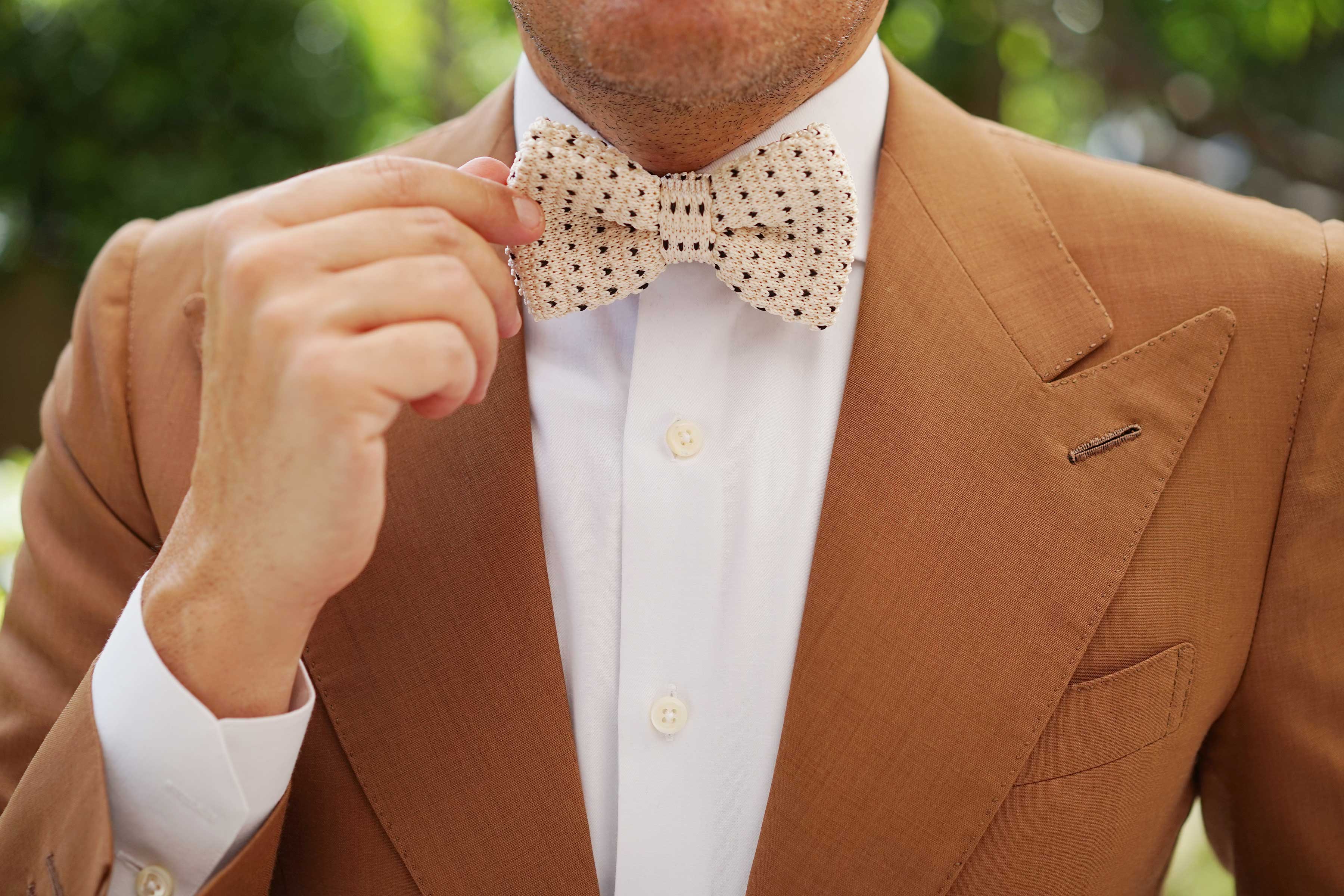 White Jon Snow Knitted Bow Tie