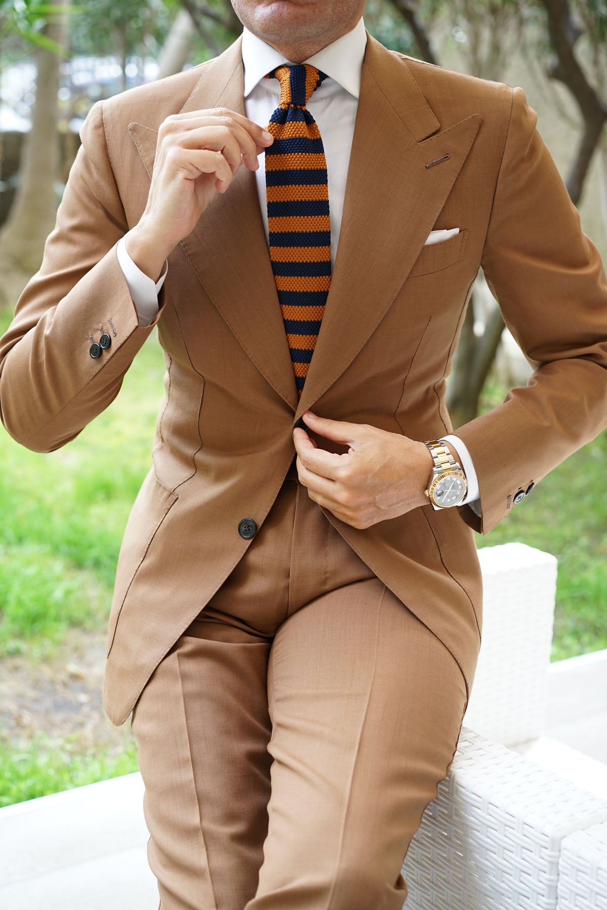 The Italian Flair Brown Knitted Tie