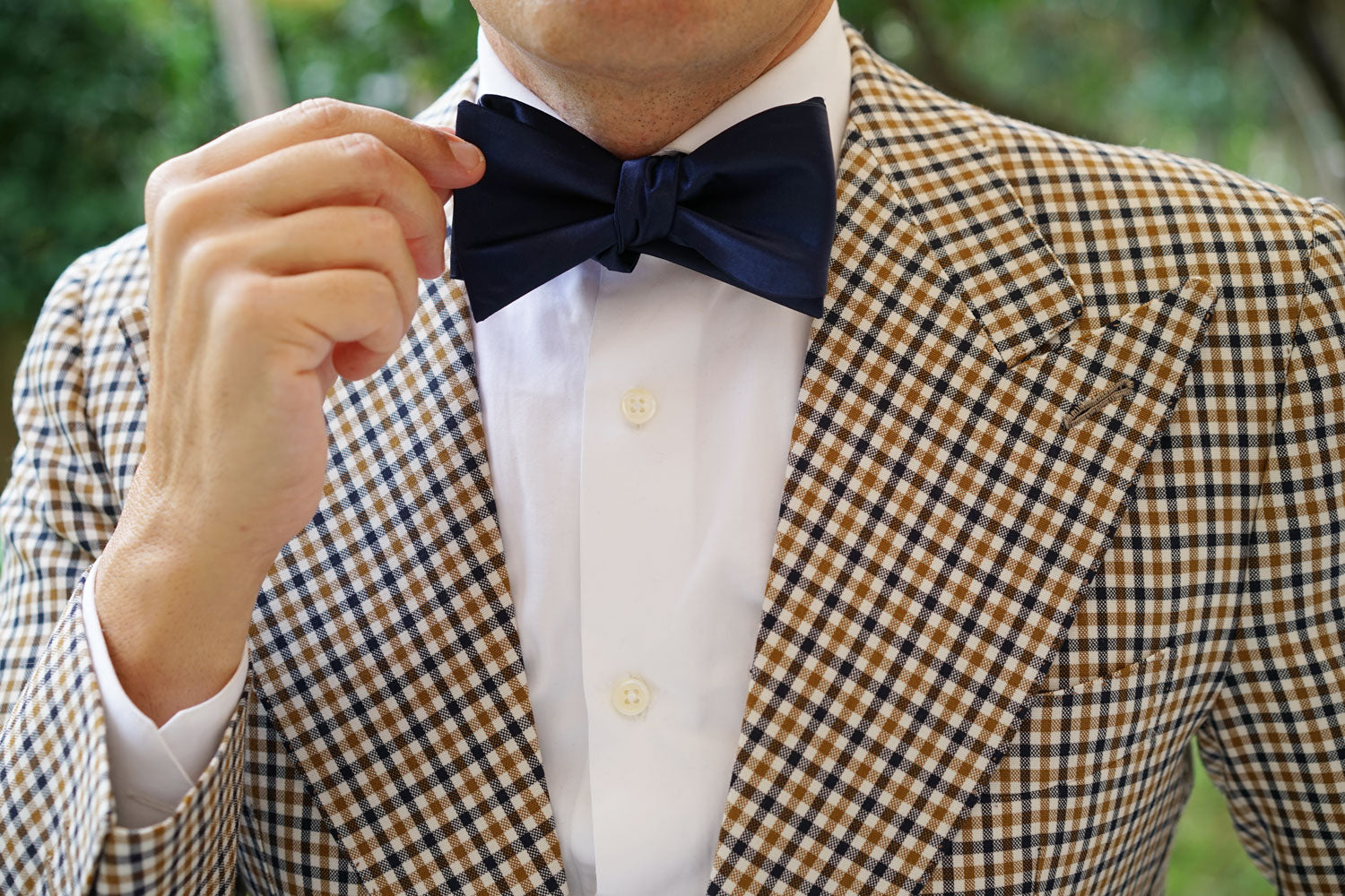 Marine Midnight Blue Satin Self Bow Tie