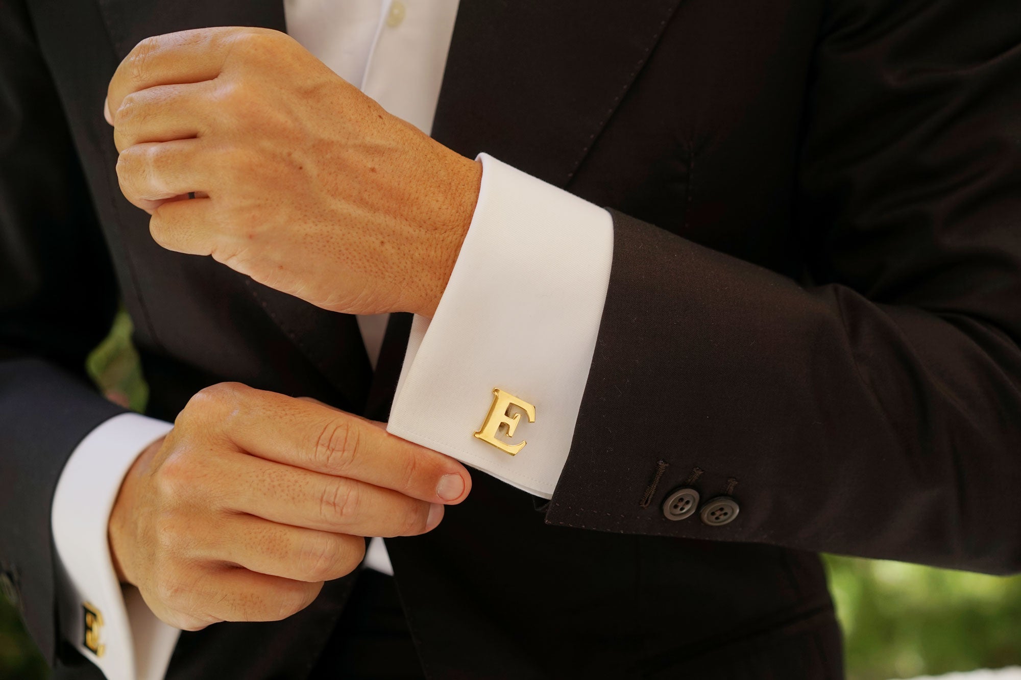 Letter E Gold Cufflinks