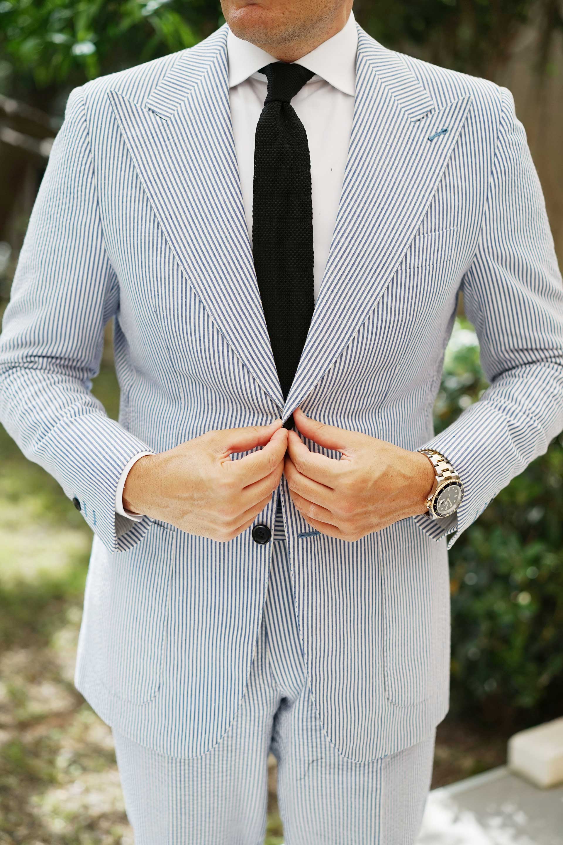 Manchester Black Knitted Tie