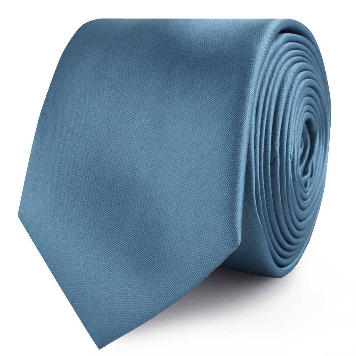 Coastal Blue Satin Skinny Tie