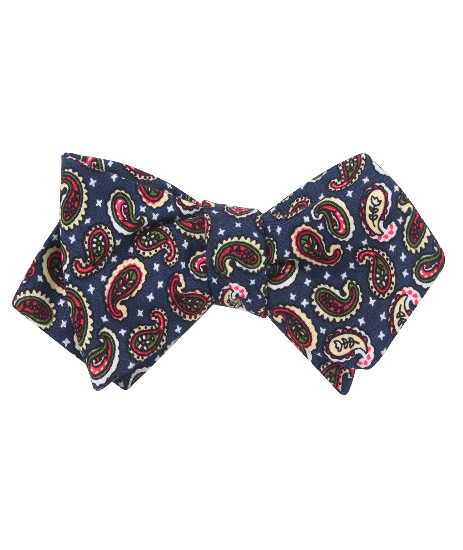 Prague Paisley Blue Floral Diamond Self Bow Tie