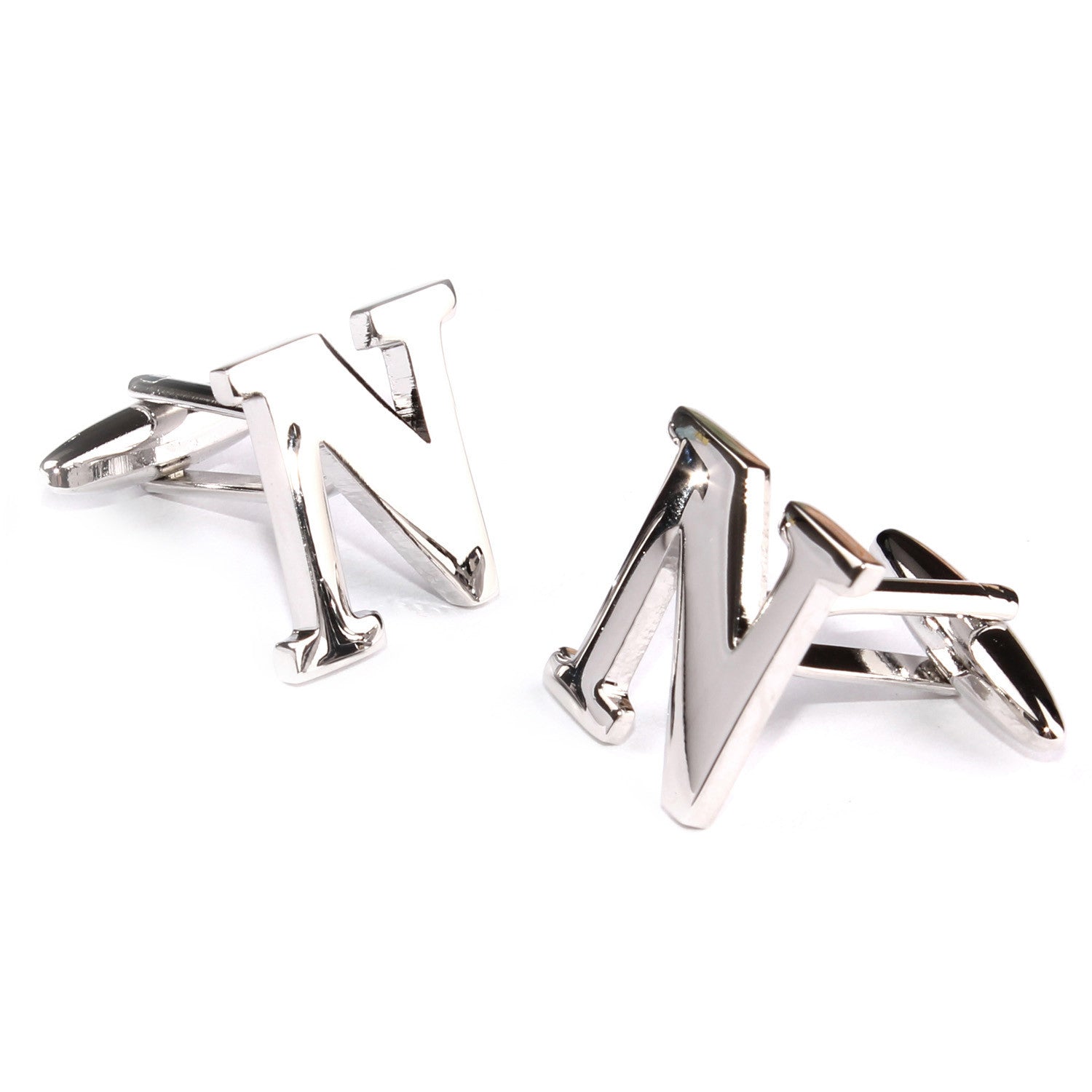 Letter N Silver Cufflinks