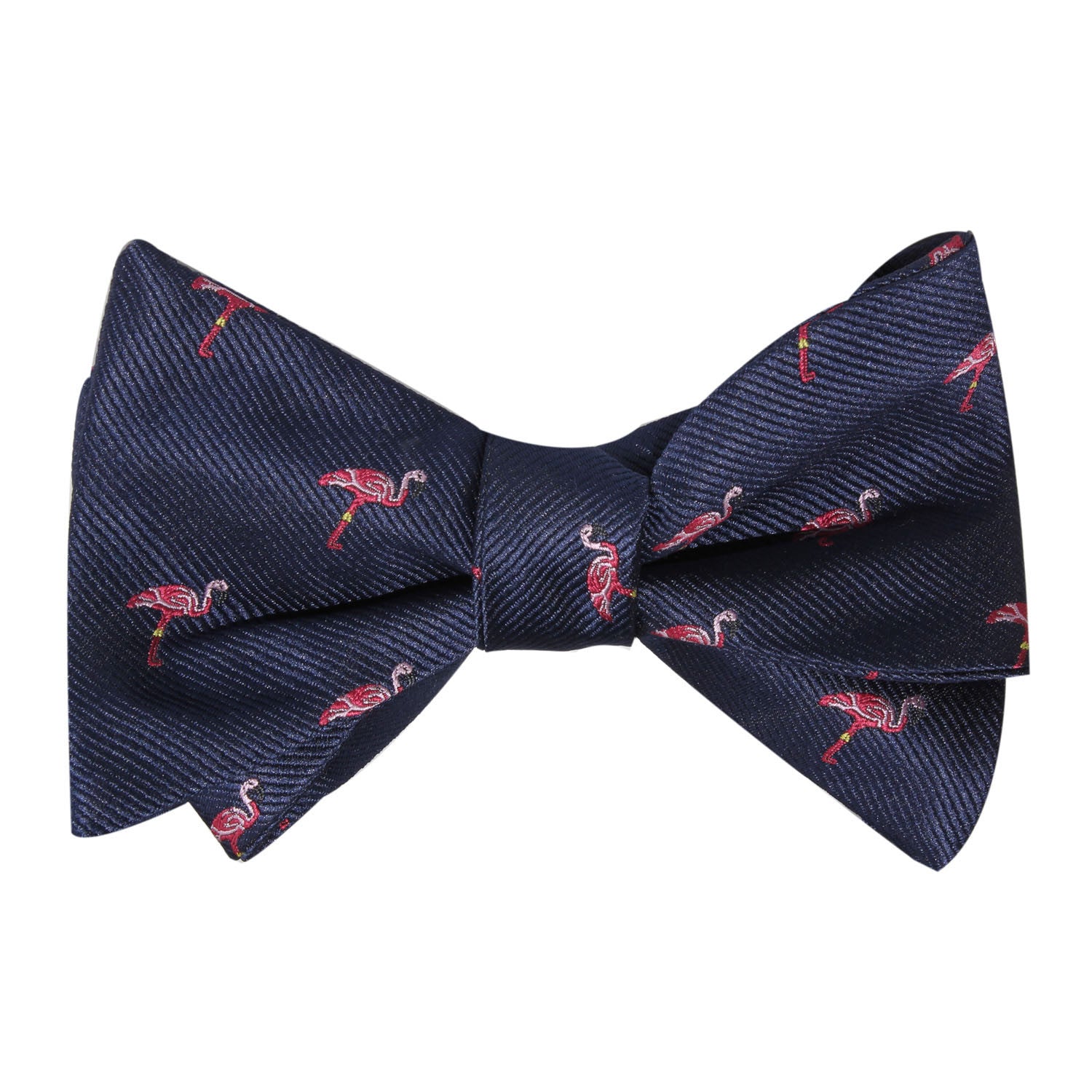 The Navy Blue Pink Flamingo Self Tie Bow Tie