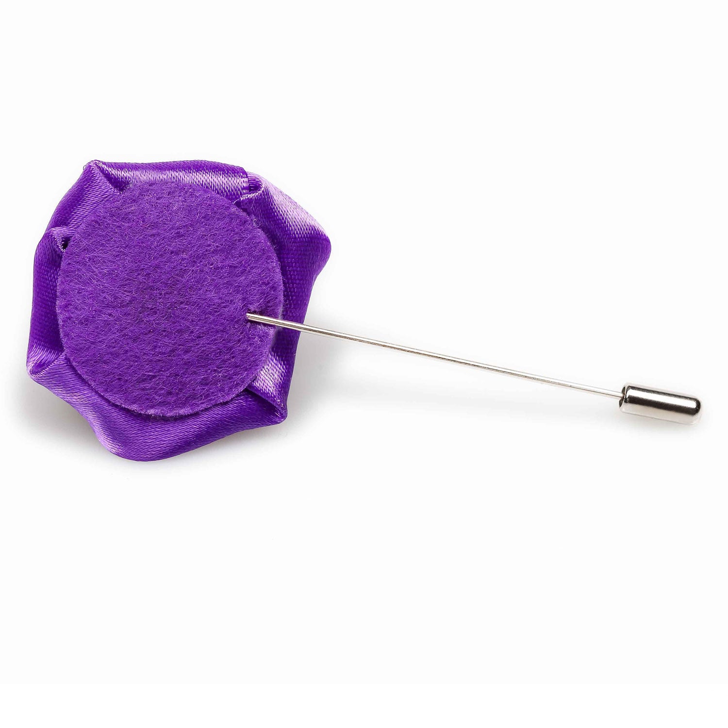 Purple Satin Rose Lapel Pin