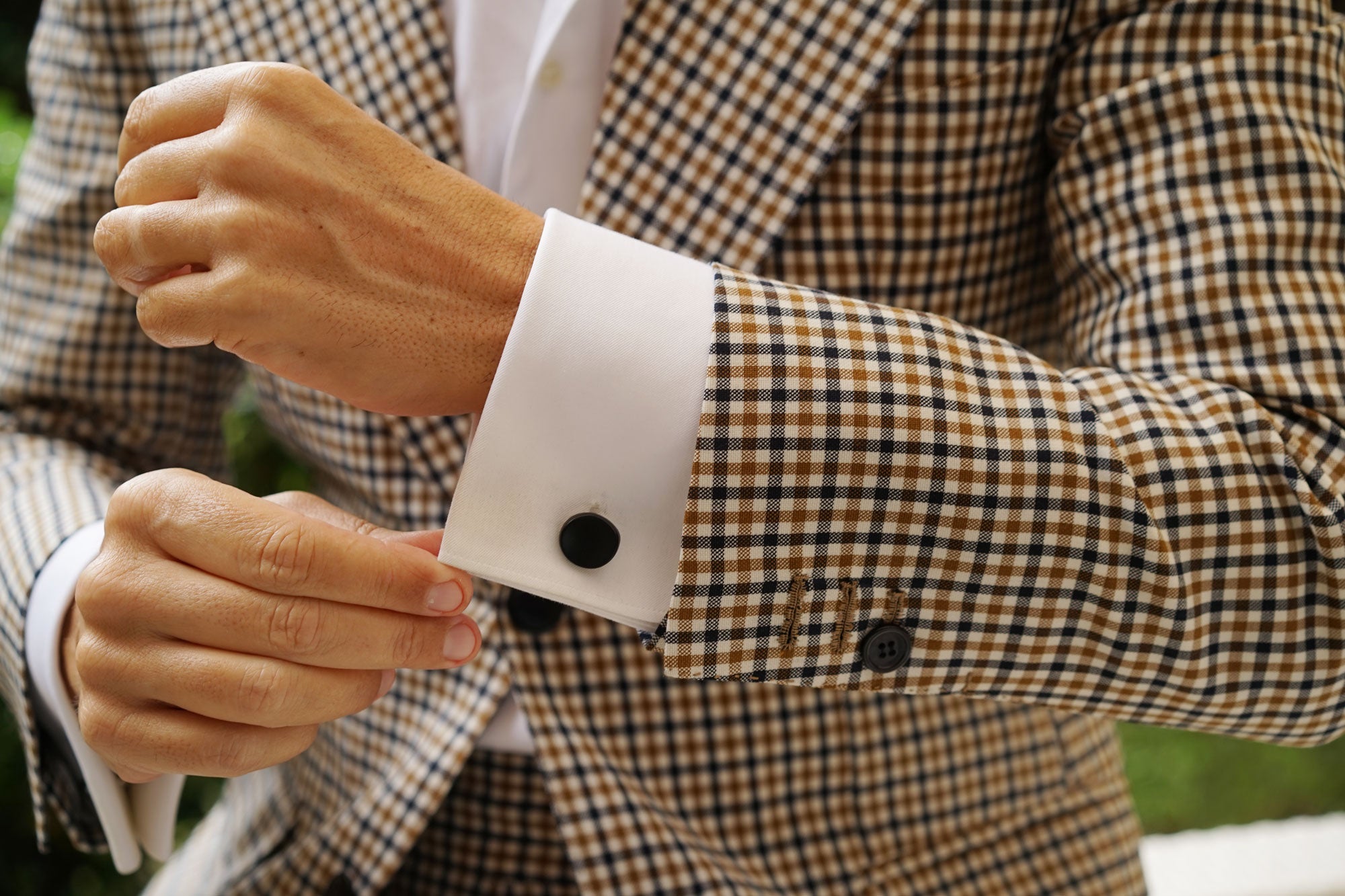 Cauldron Matte Black Stone Cufflinks