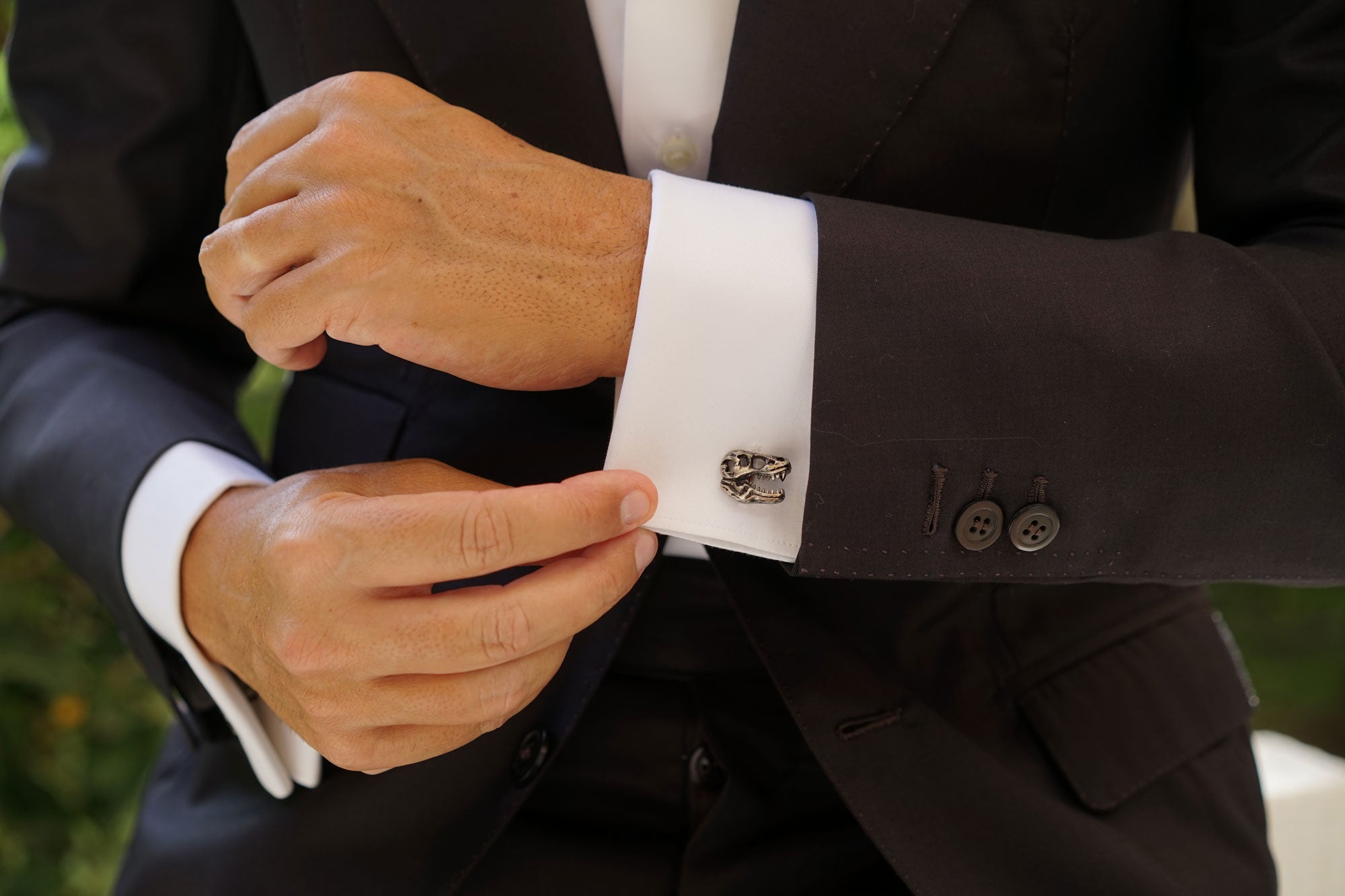 Lost Kingdom Dinosaur T-Rex Skull Cufflinks