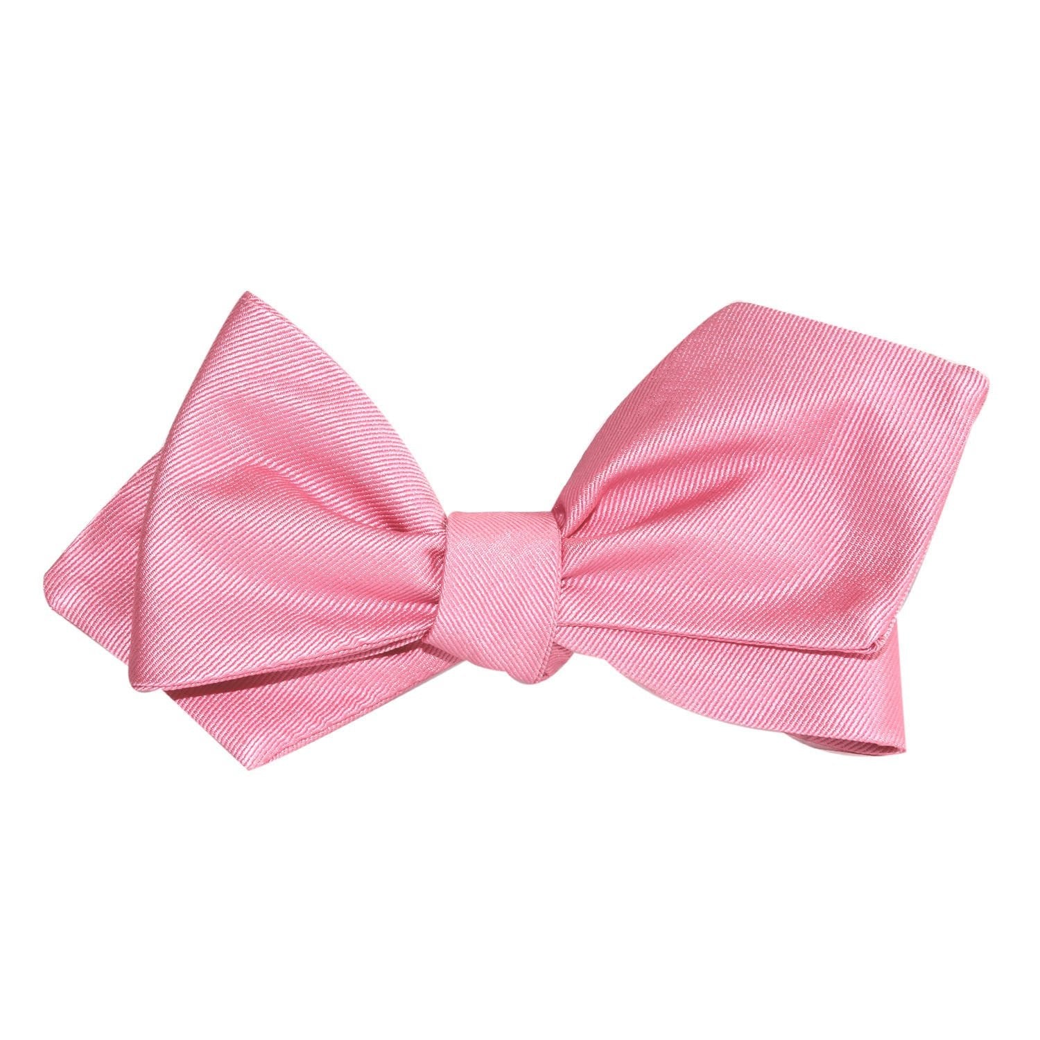 Pastel Pink Self Tie Diamond Tip Bow Tie