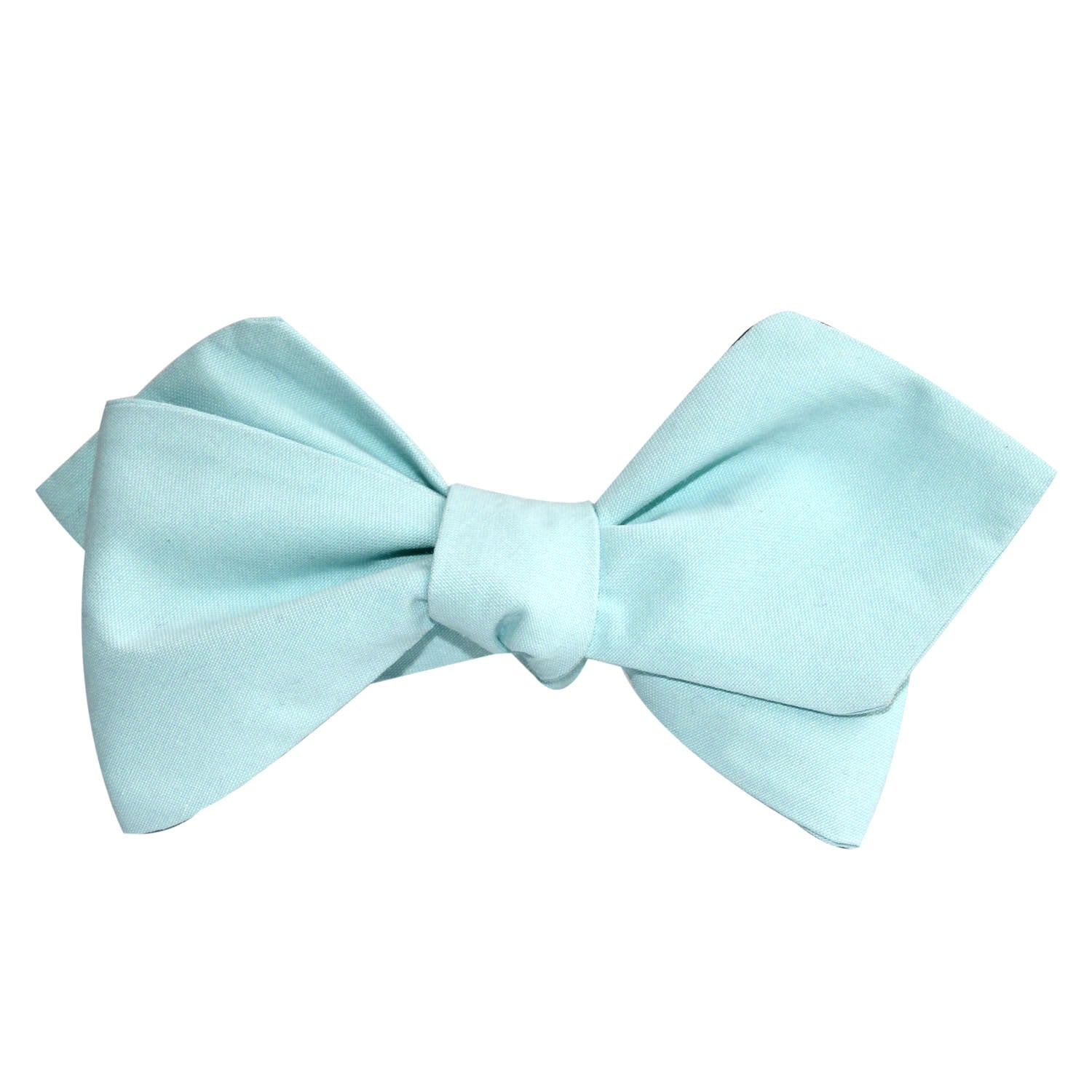 Mint Green Cotton Self Tie Diamond Tip Bow Tie