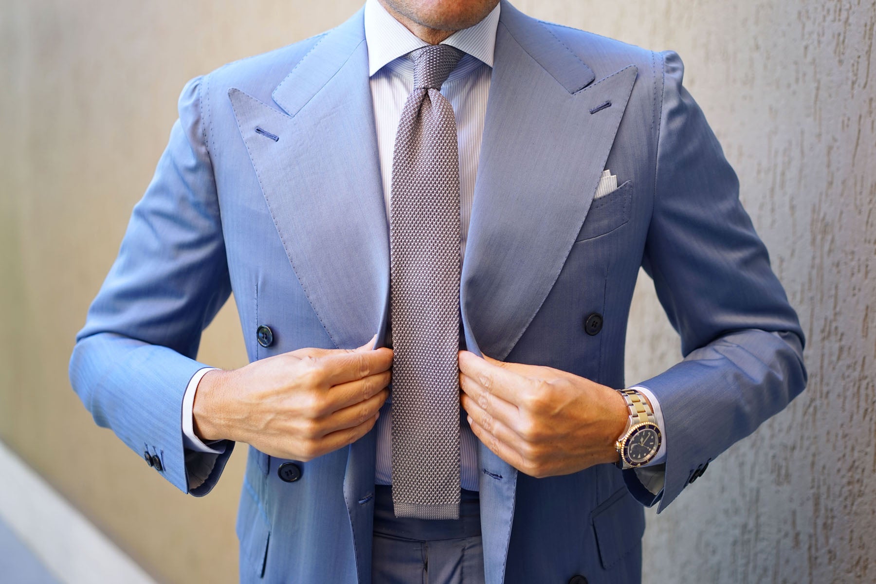 Grey Knitted Tie