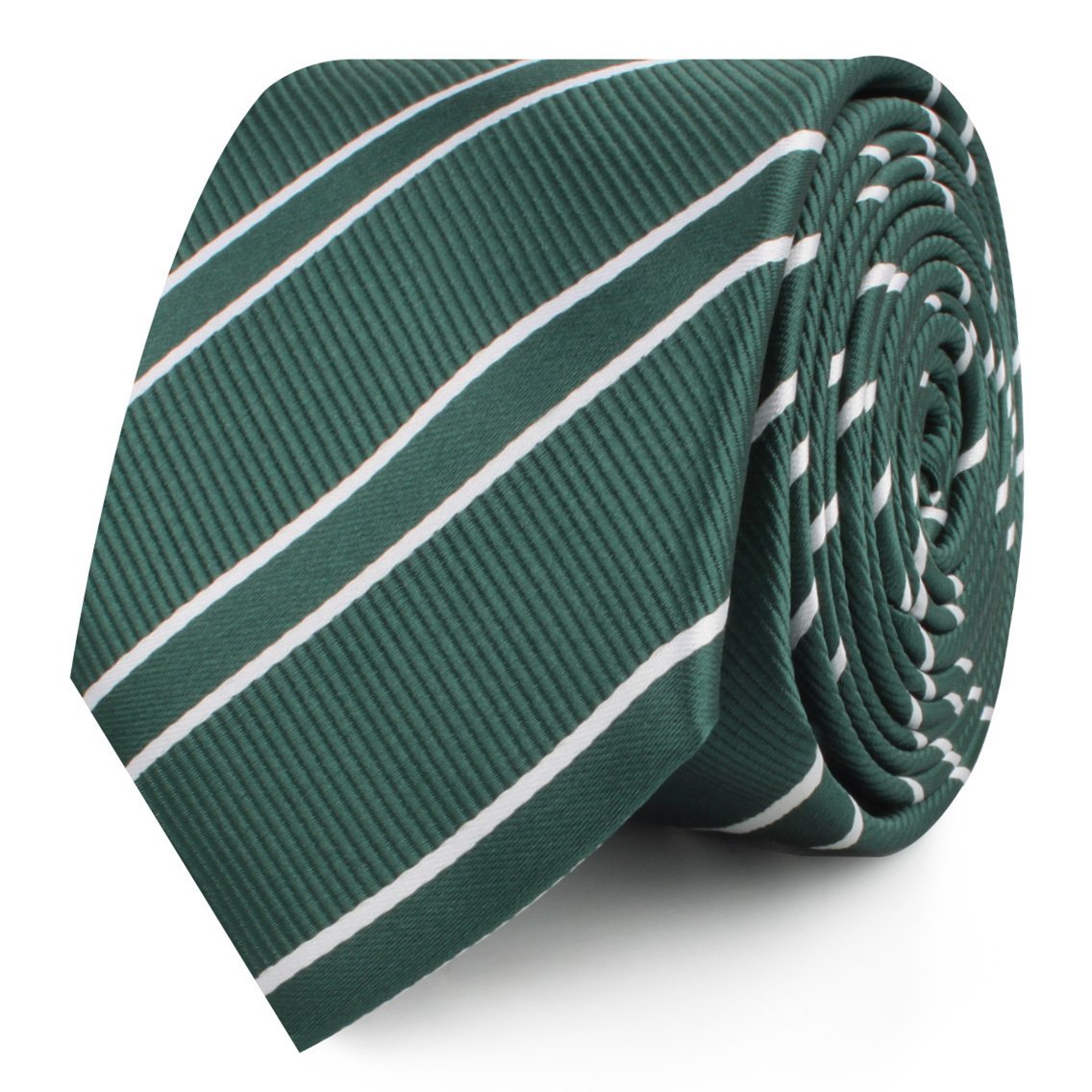 Emerald Green Double Stripe Skinny Tie